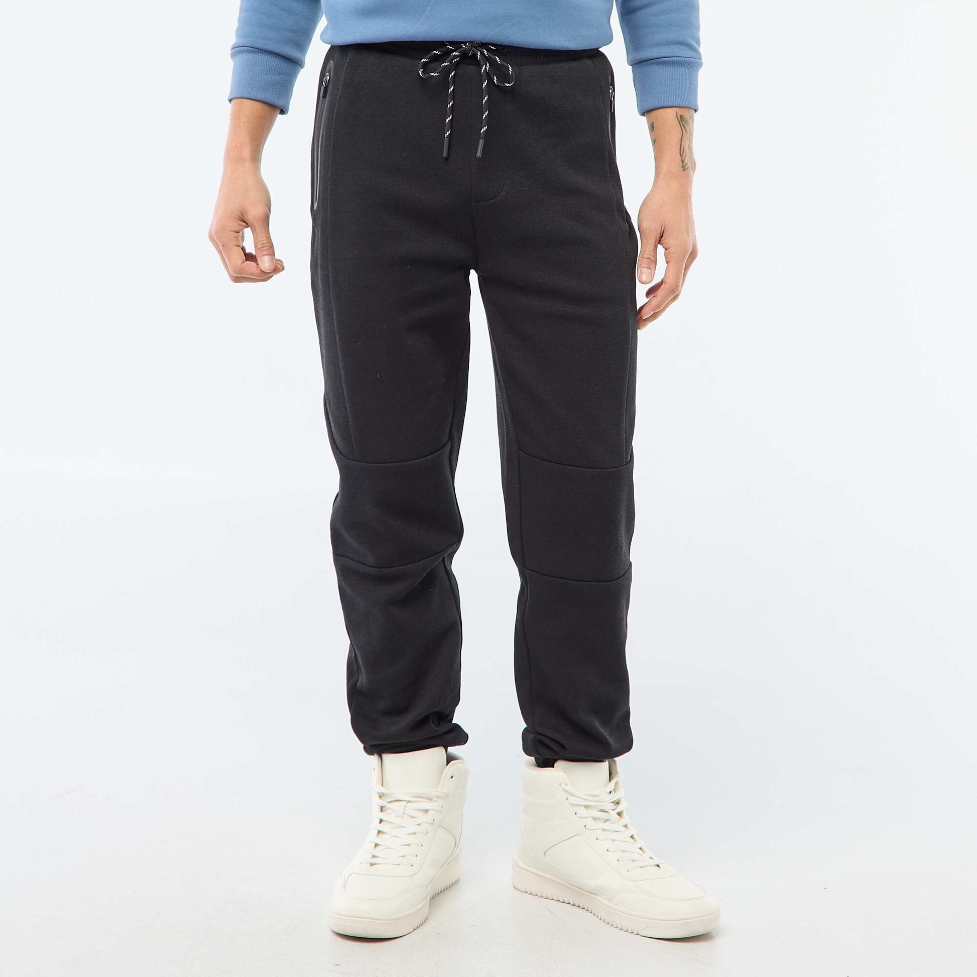 Pantalón de jogging de punto piqué NEGRO