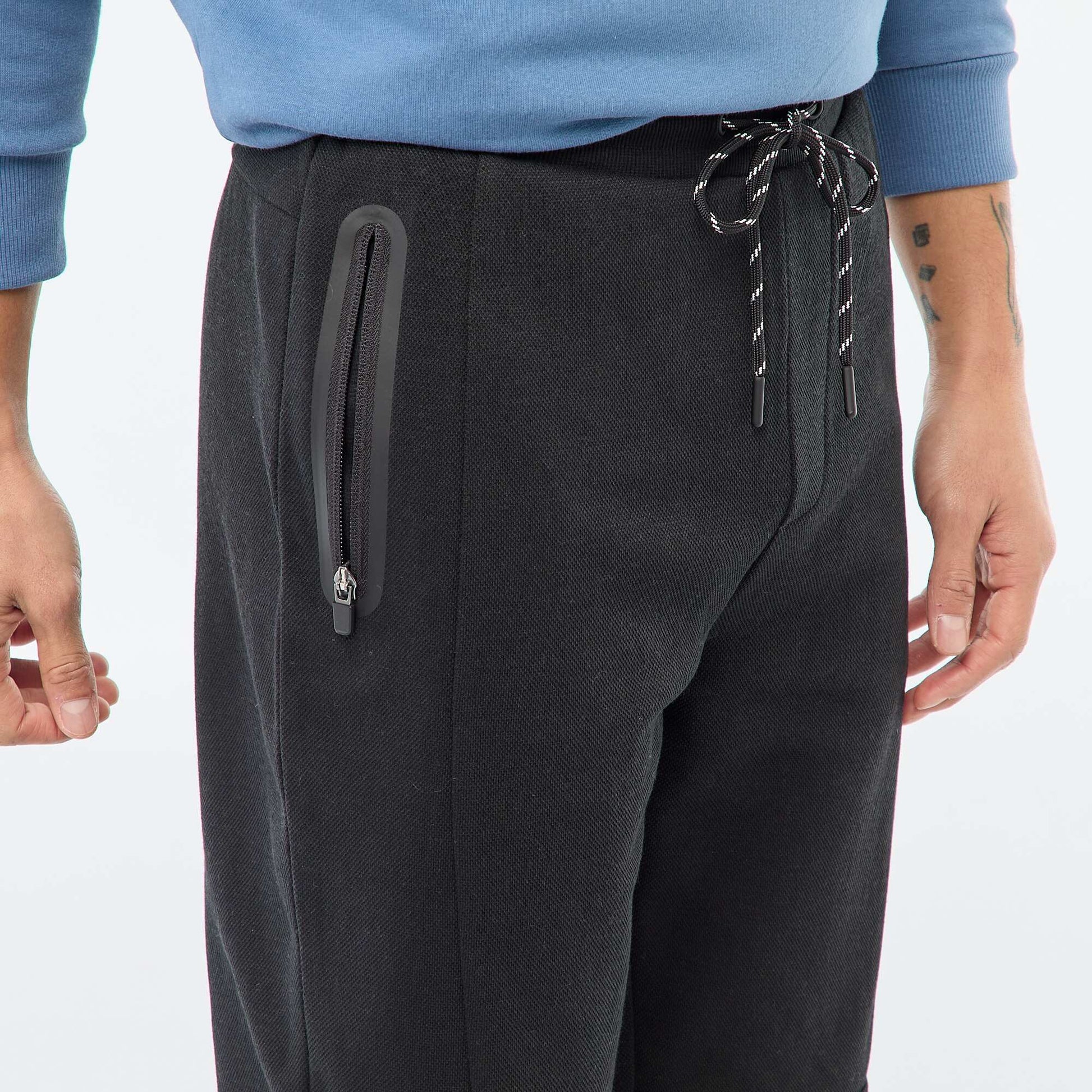 Pantalón de jogging de punto piqué NEGRO