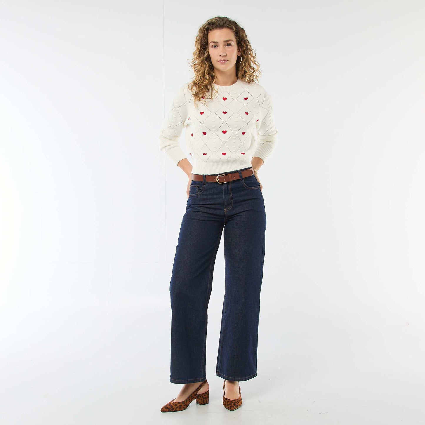 Sweater de punto fantasía BLANCO