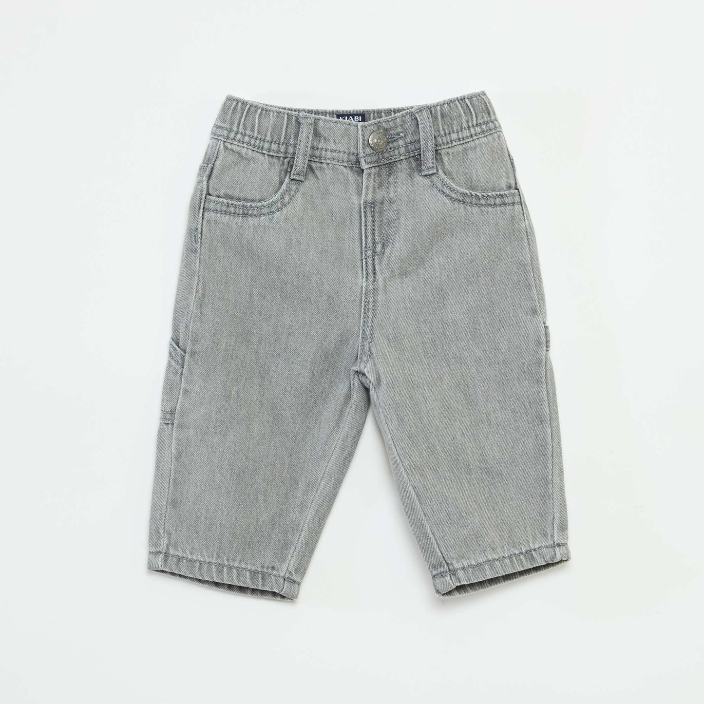 Jean ancho con cintura ajustable GRIS