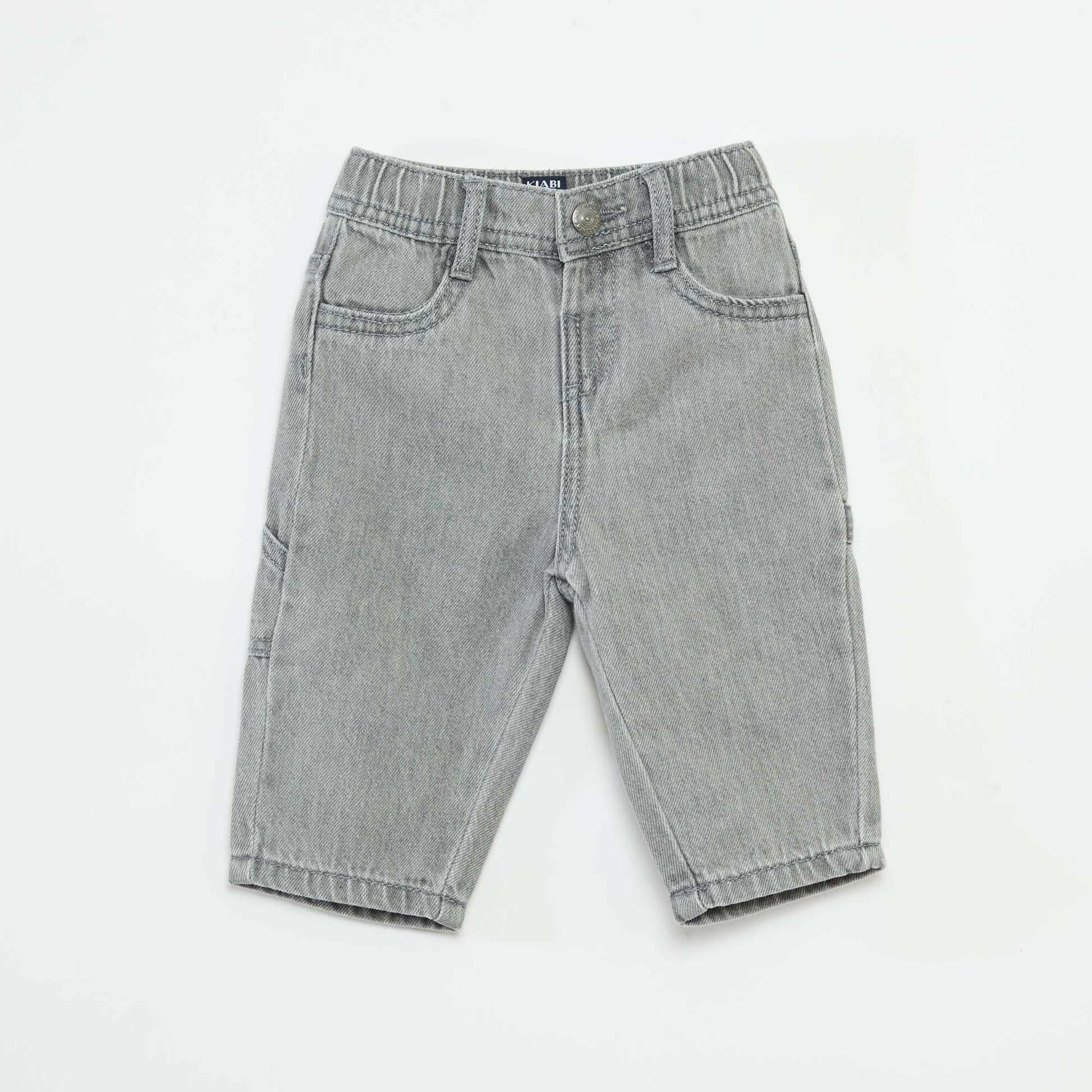 Jean ancho con cintura ajustable GRIS