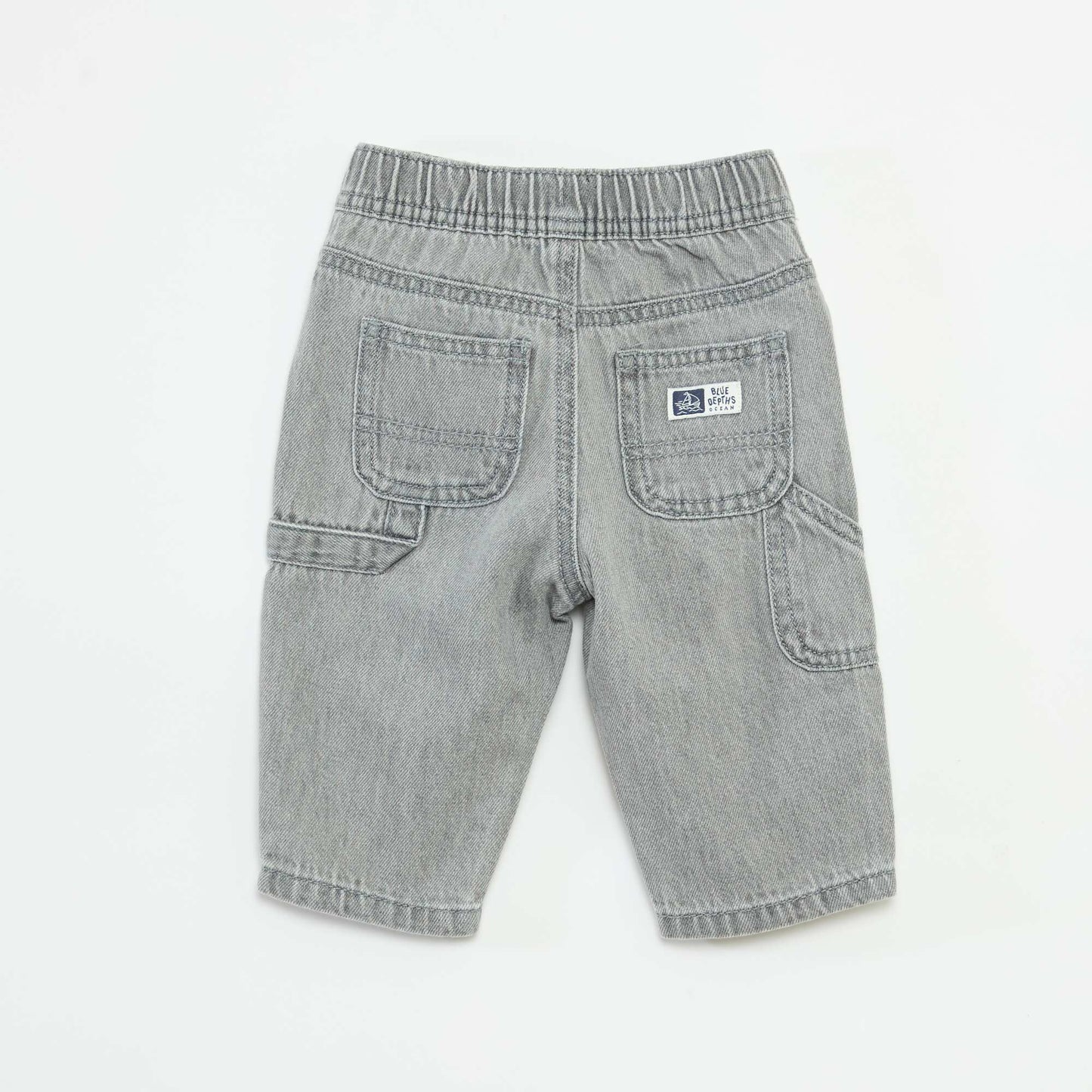 Jean ancho con cintura ajustable GRIS