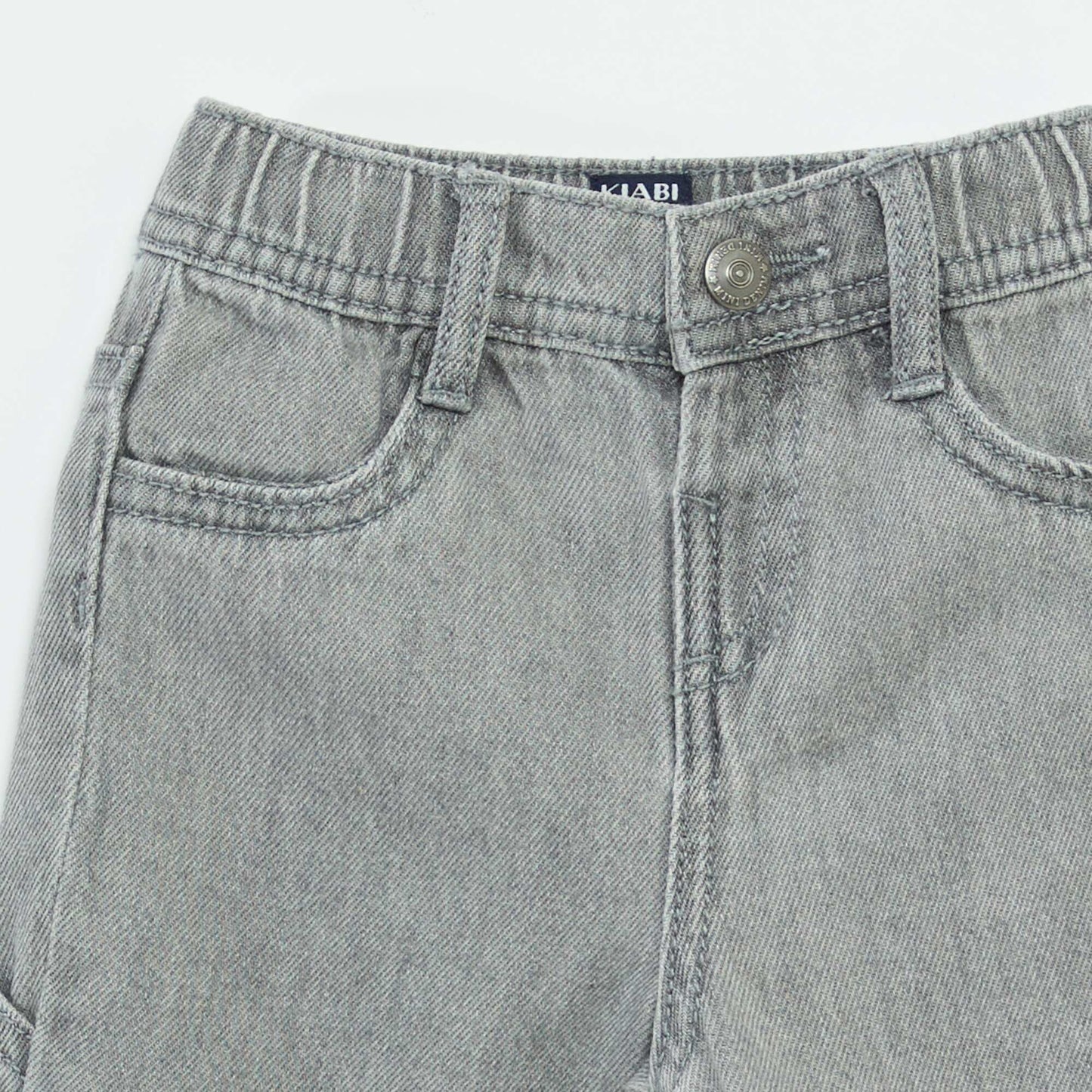 Jean ancho con cintura ajustable GRIS