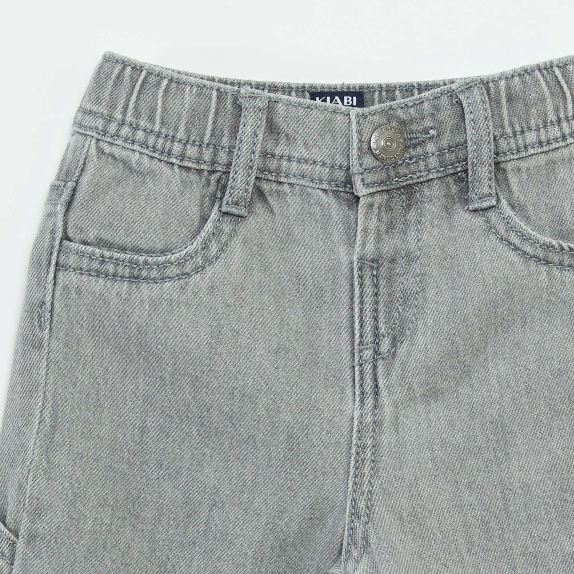 Jean ancho con cintura ajustable GRIS