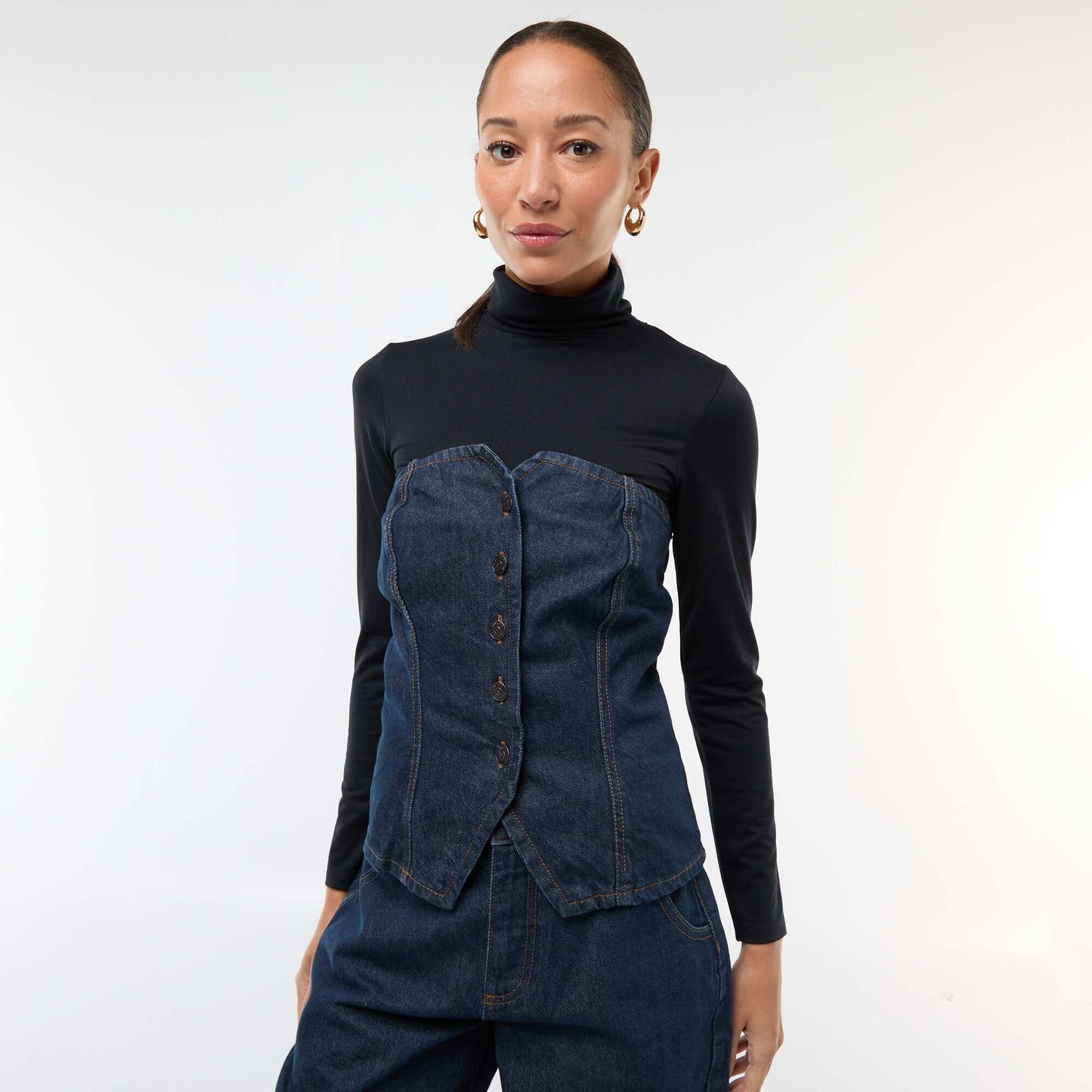 Top bustier de jean AZUL