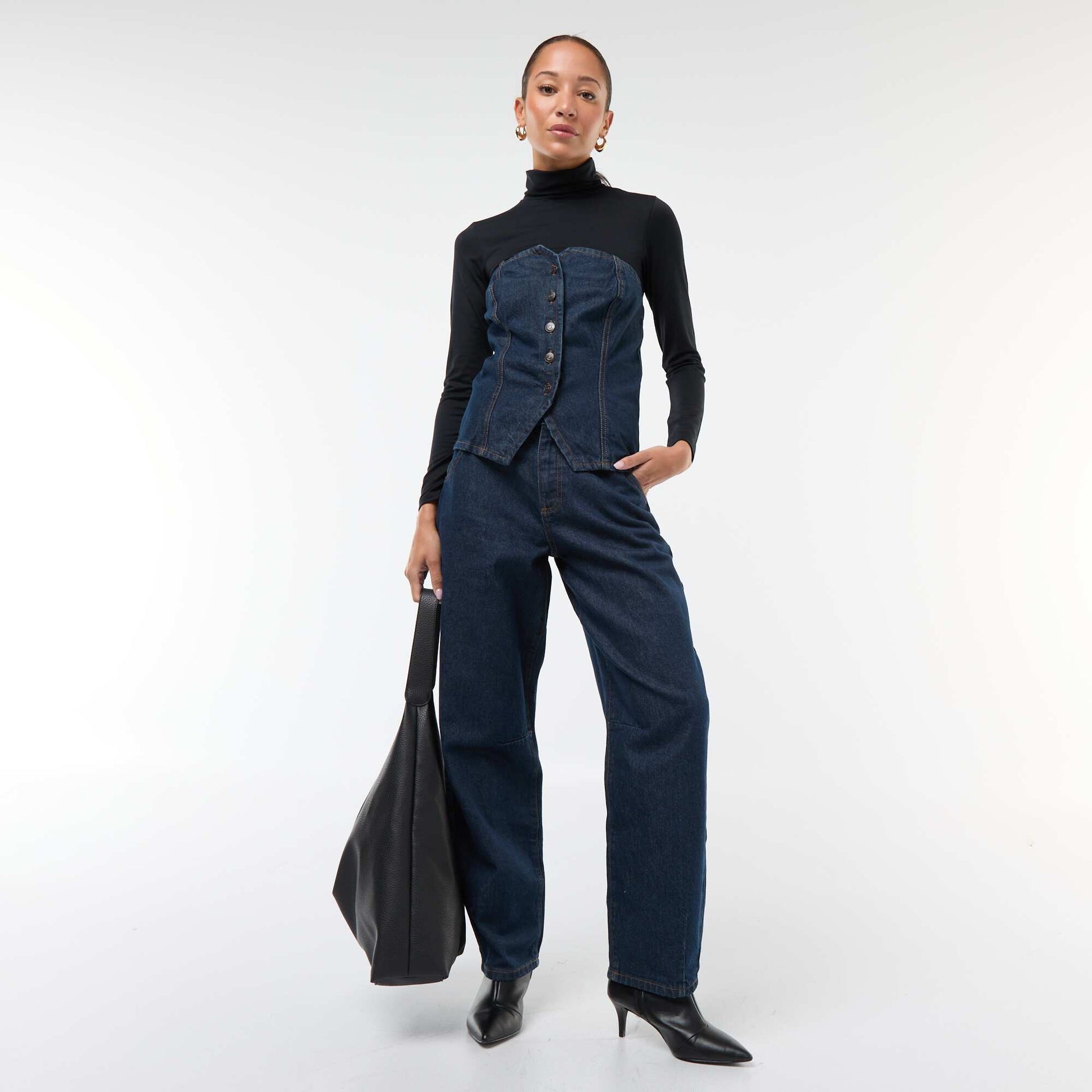 Top bustier de jean AZUL