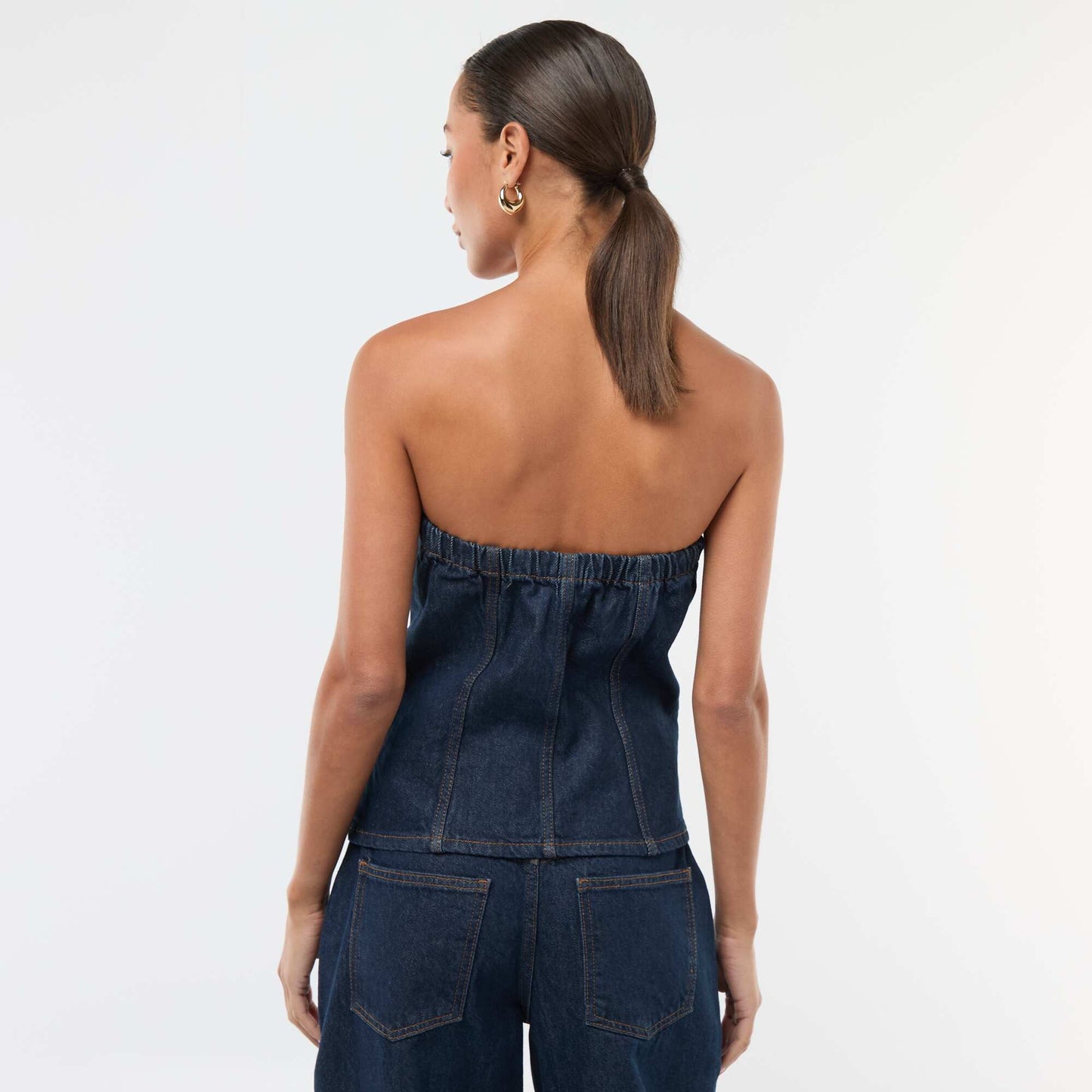 Top bustier de jean AZUL