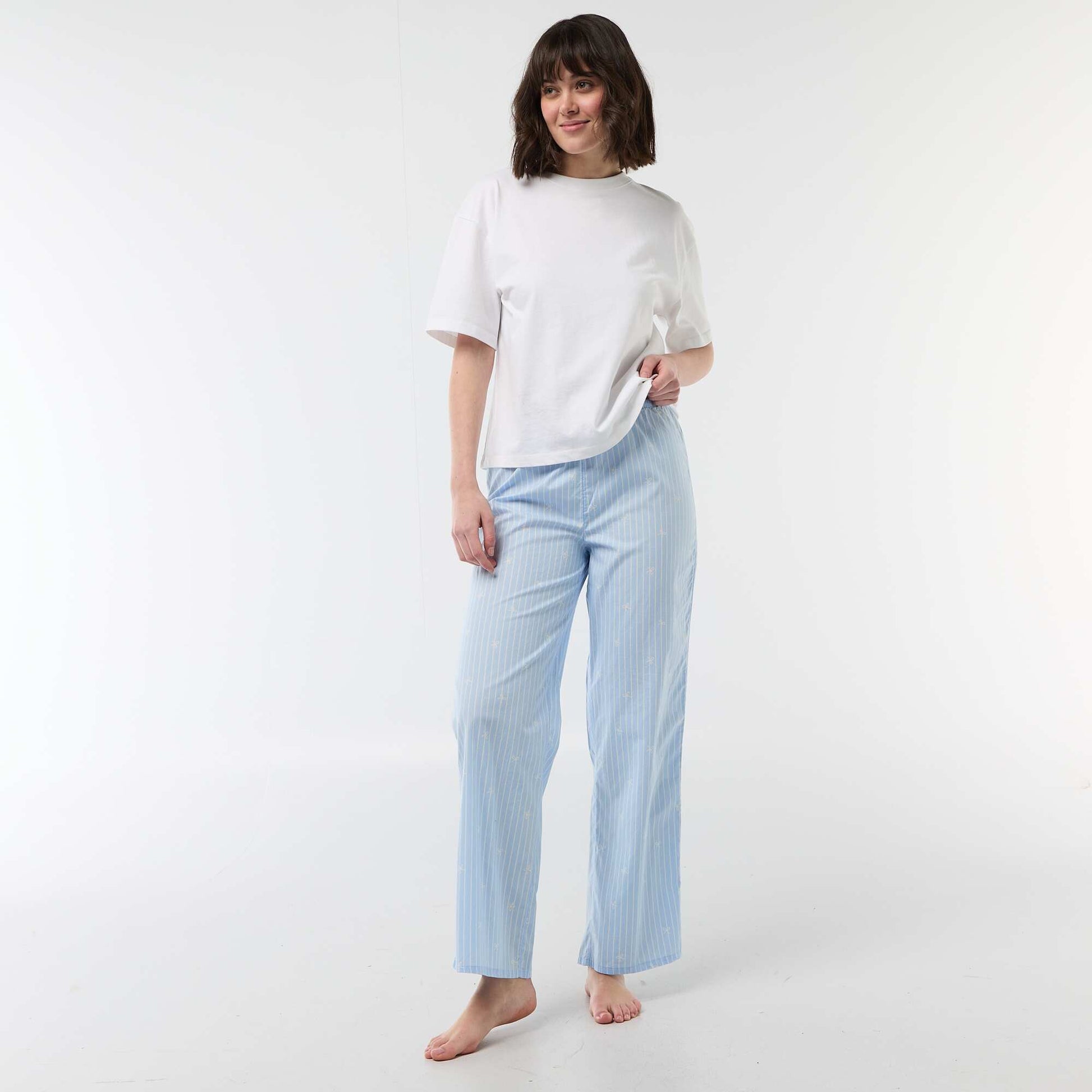 Pantalón de pijama de popelina AZUL