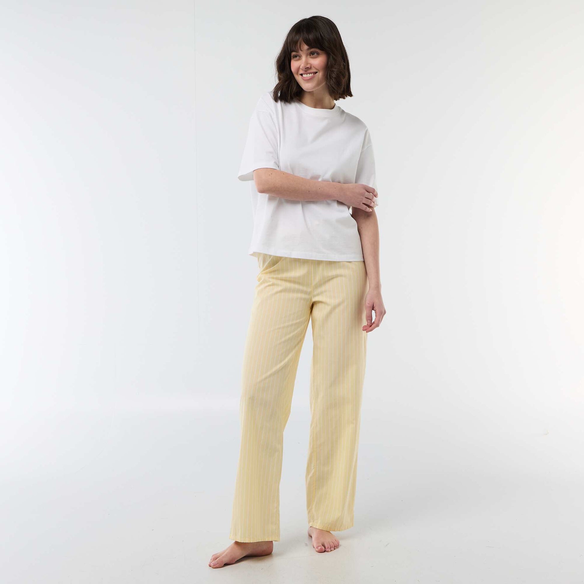 Pantalón de pijama de popelina AMARILLO