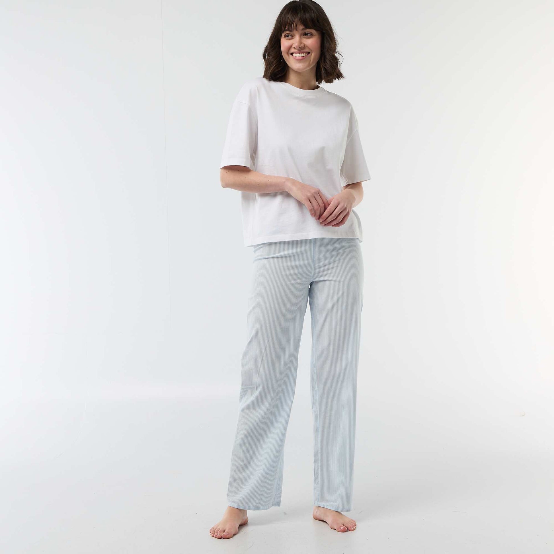 Pantalón de pijama de popelina AZUL