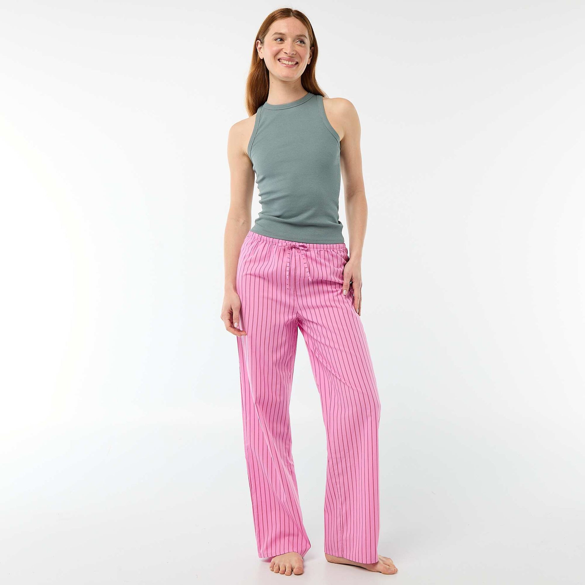 Pantalón de pijama de popelina ROSA