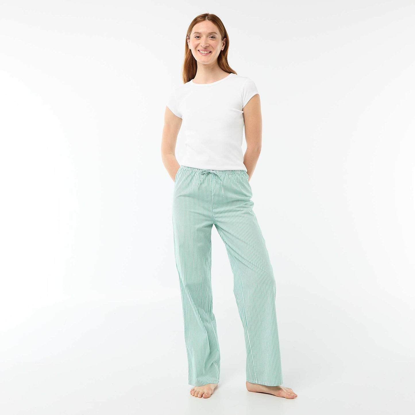 Pantalón de pijama de popelina VERDE