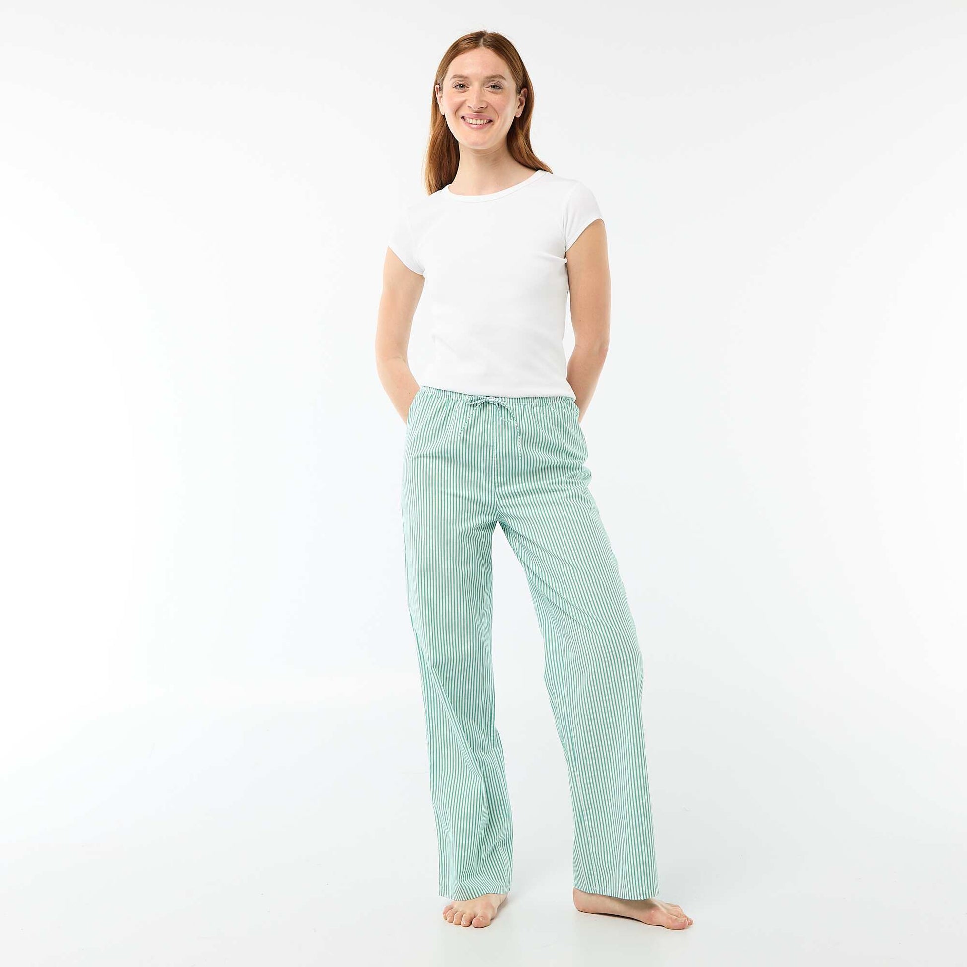 Pantalón de pijama de popelina VERDE
