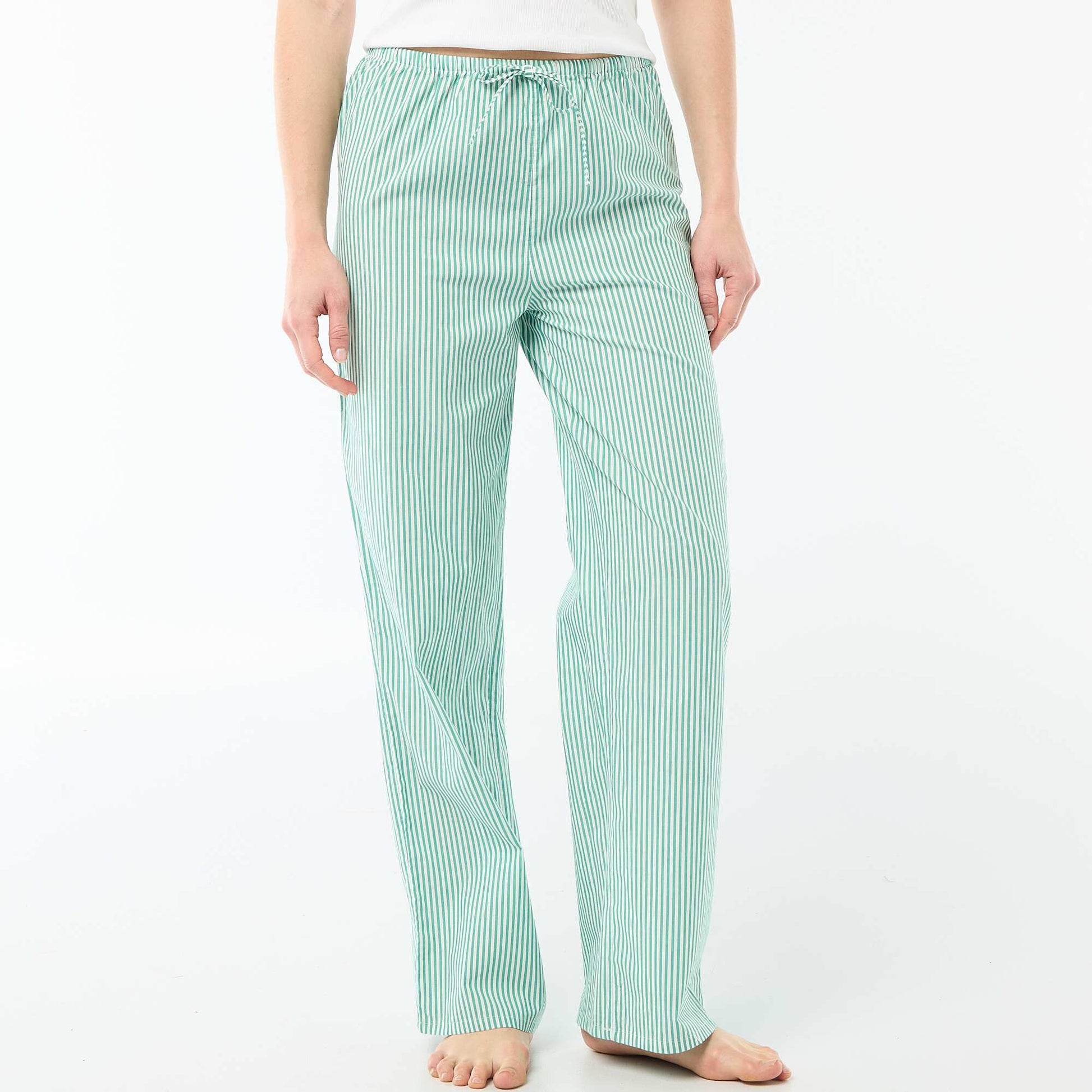 Pantalón de pijama de popelina VERDE