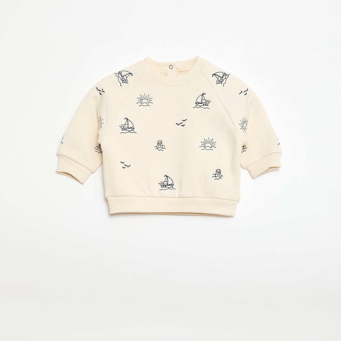 Buzo de felpa con mangas raglán BEIGE