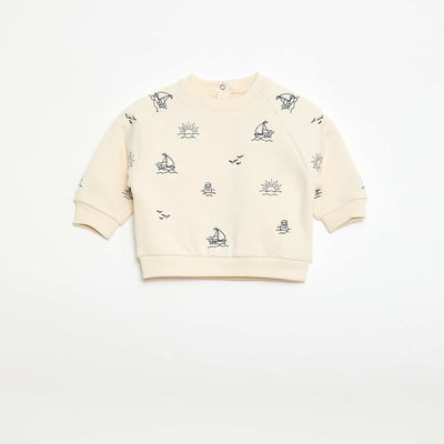 Buzo de felpa con mangas raglán BEIGE