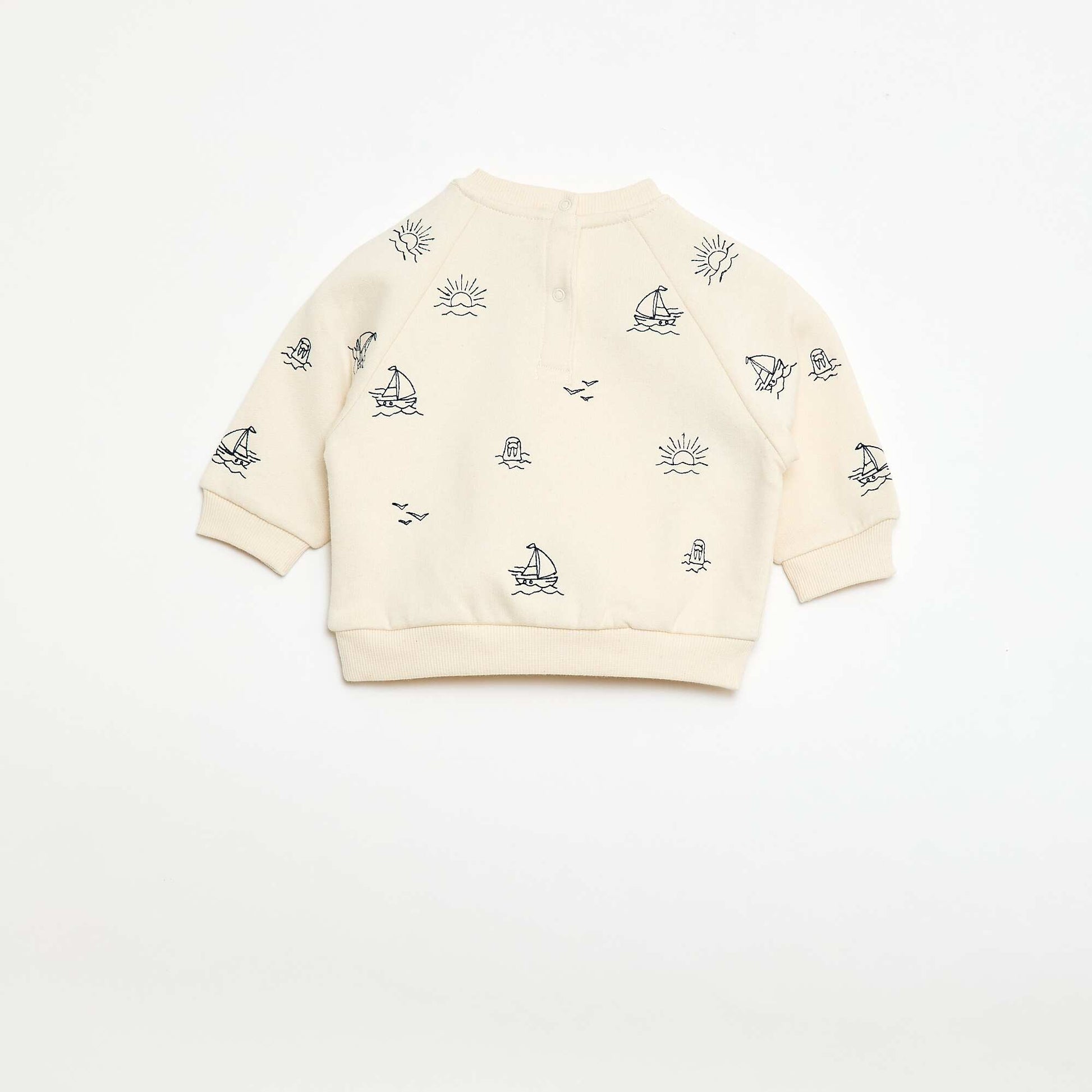 Buzo de felpa con mangas raglán BEIGE
