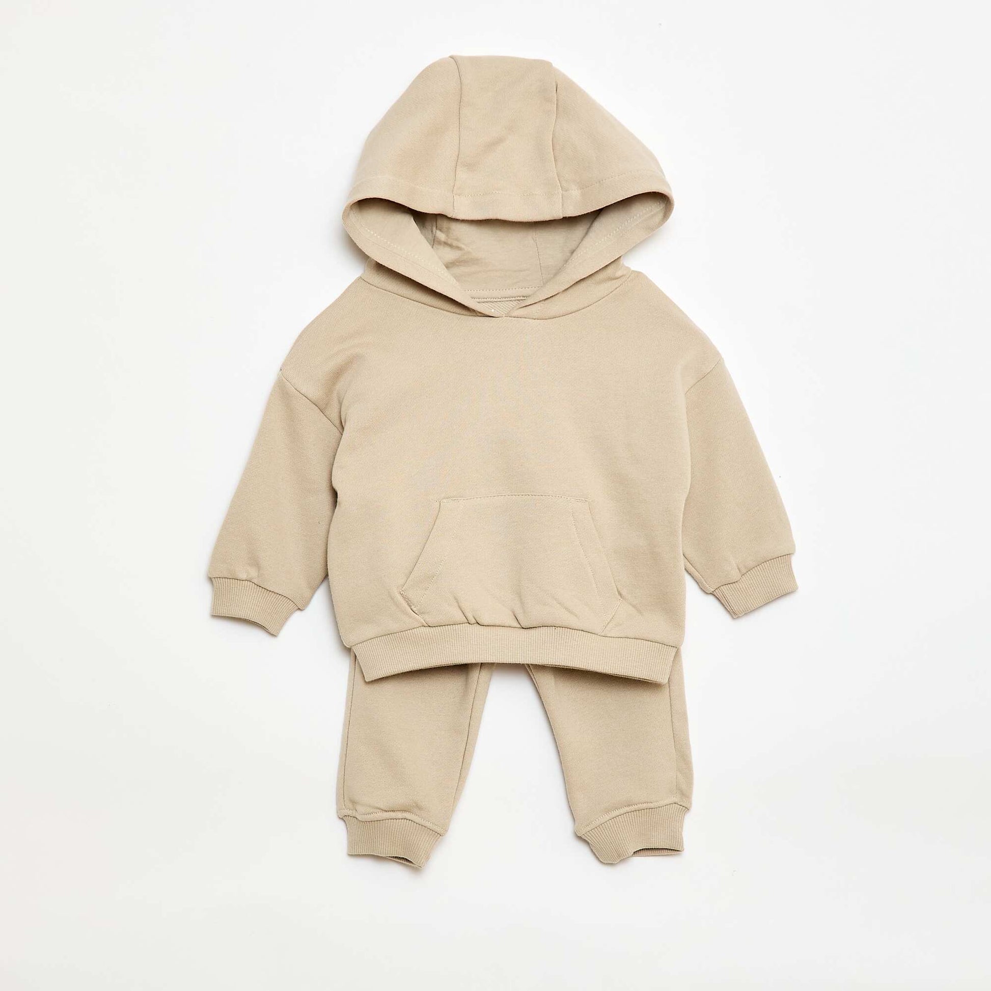 Conjunto buzo con capucha + pantalón de chándal monocromo - 2 piezas BEIGE