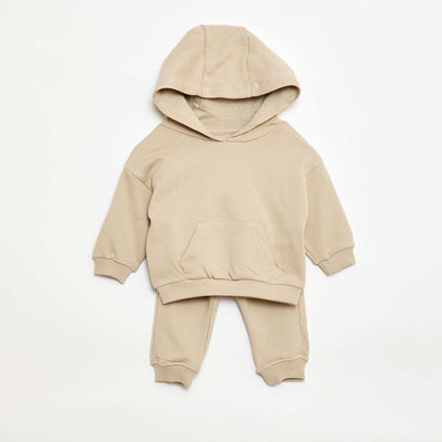Conjunto buzo con capucha + pantalón de chándal monocromo - 2 piezas BEIGE