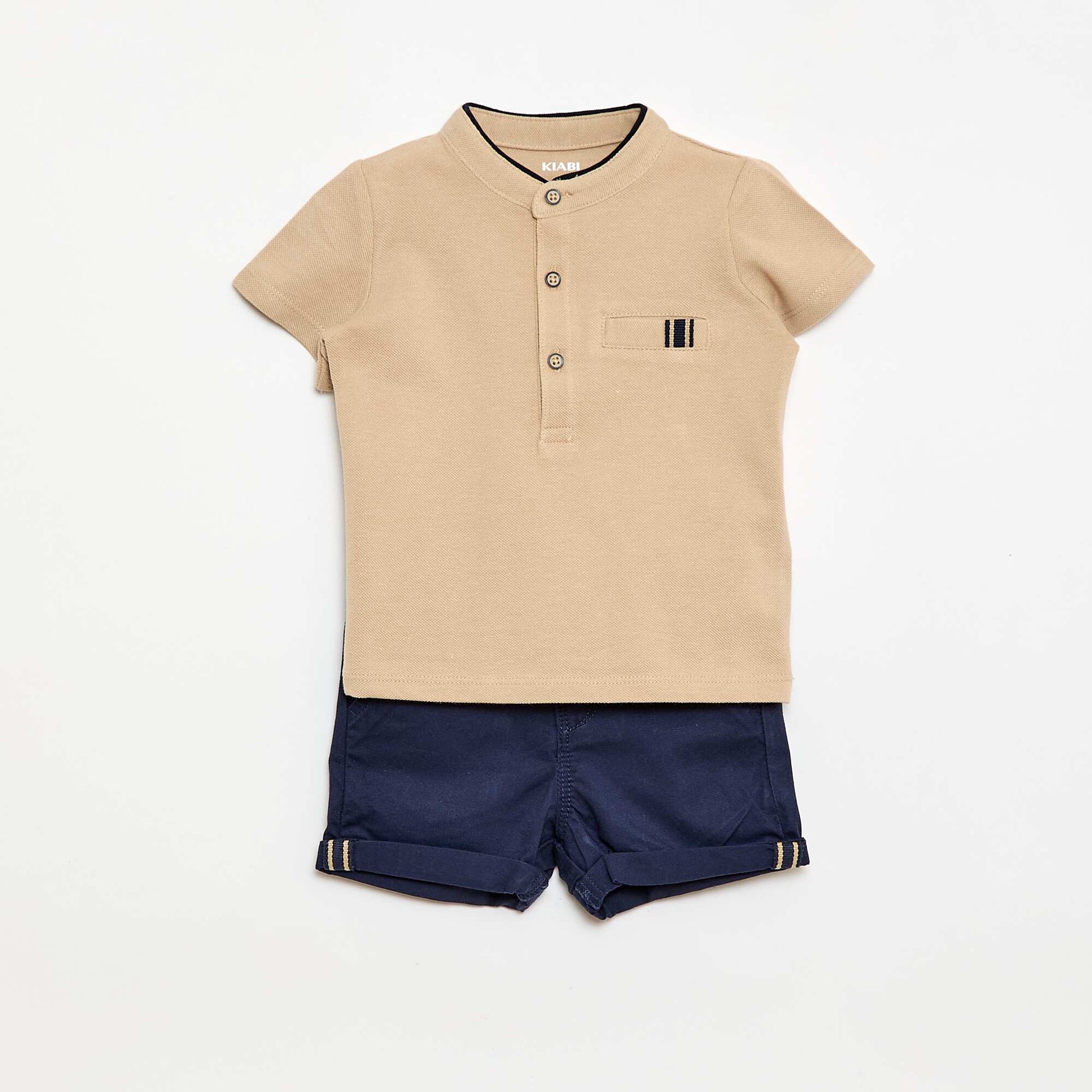 Conjunto remera + pantalón corto - 2 piezas BEIGE