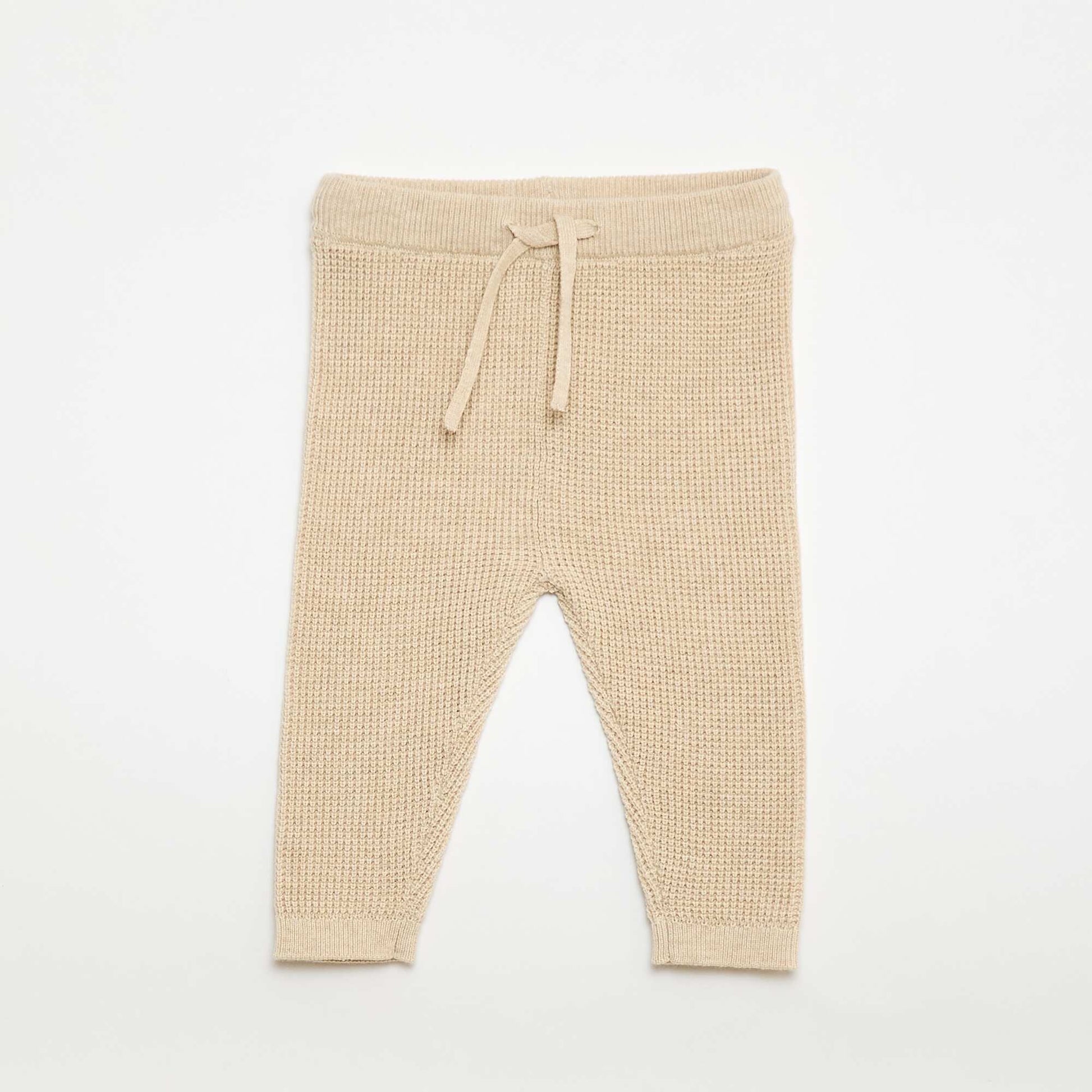 Conjunto chaleco cruzado + leggings de punto - 2 piezas BEIGE