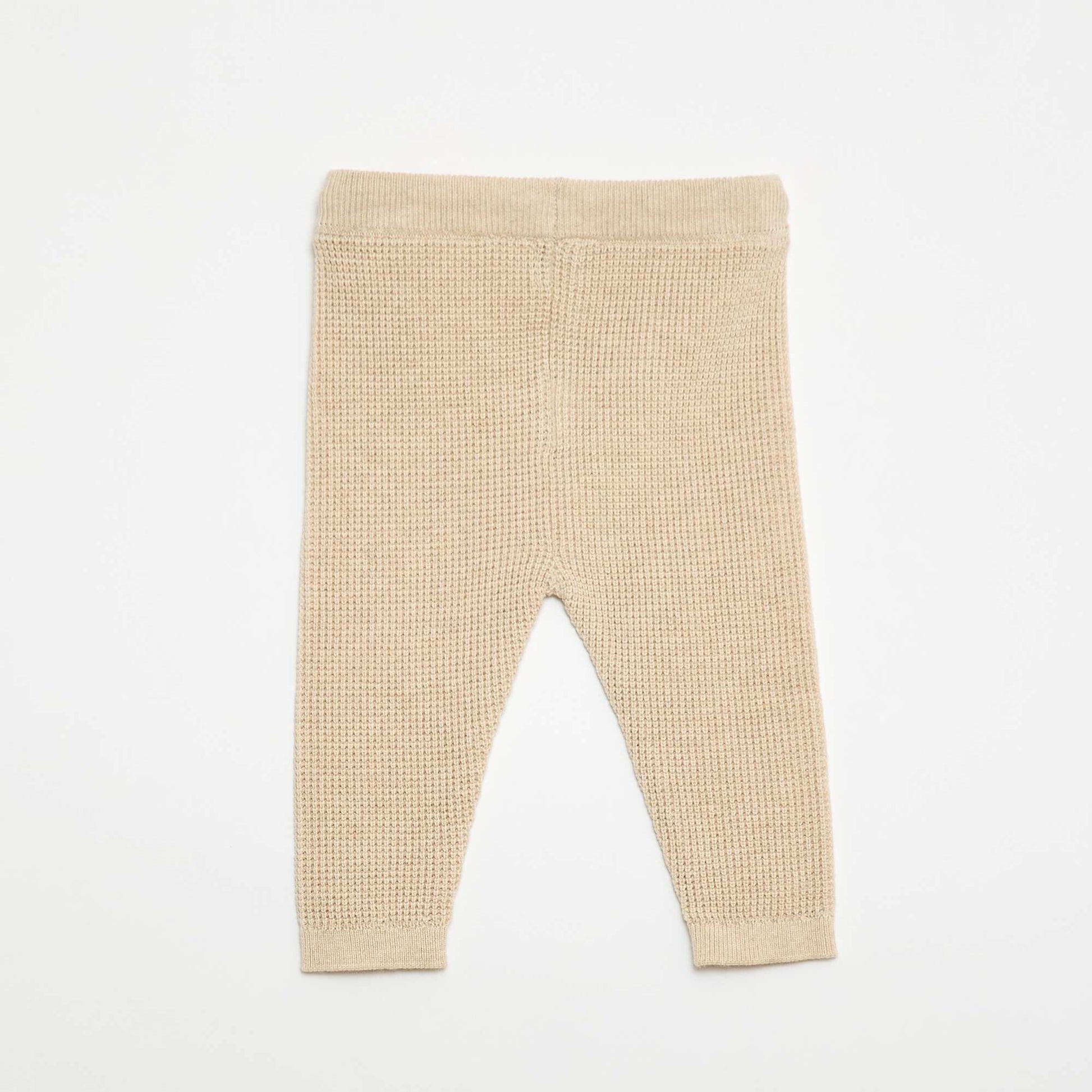 Conjunto chaleco cruzado + leggings de punto - 2 piezas BEIGE