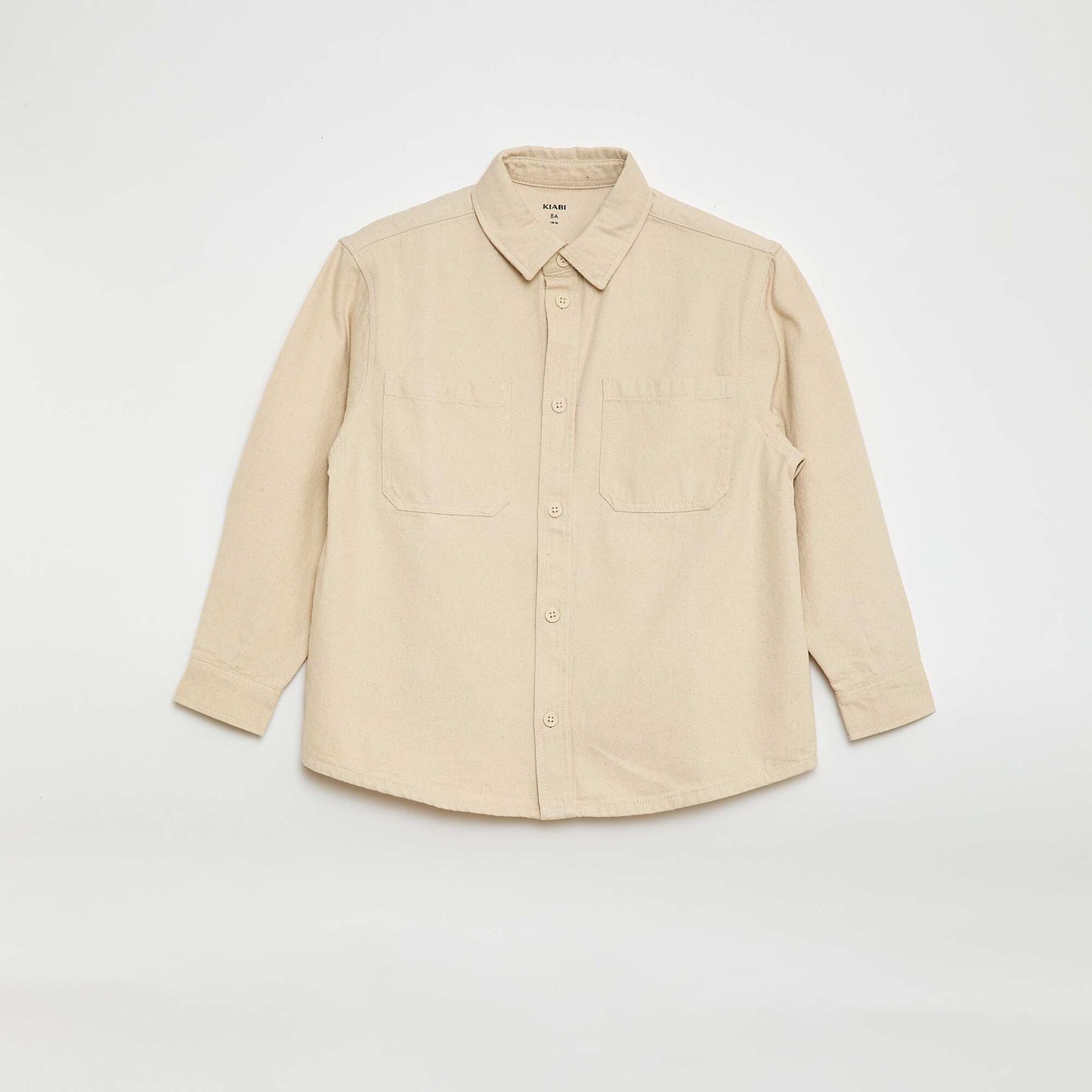 Camisa de twill con 2 bolsillos de parche en el pecho BLANCO