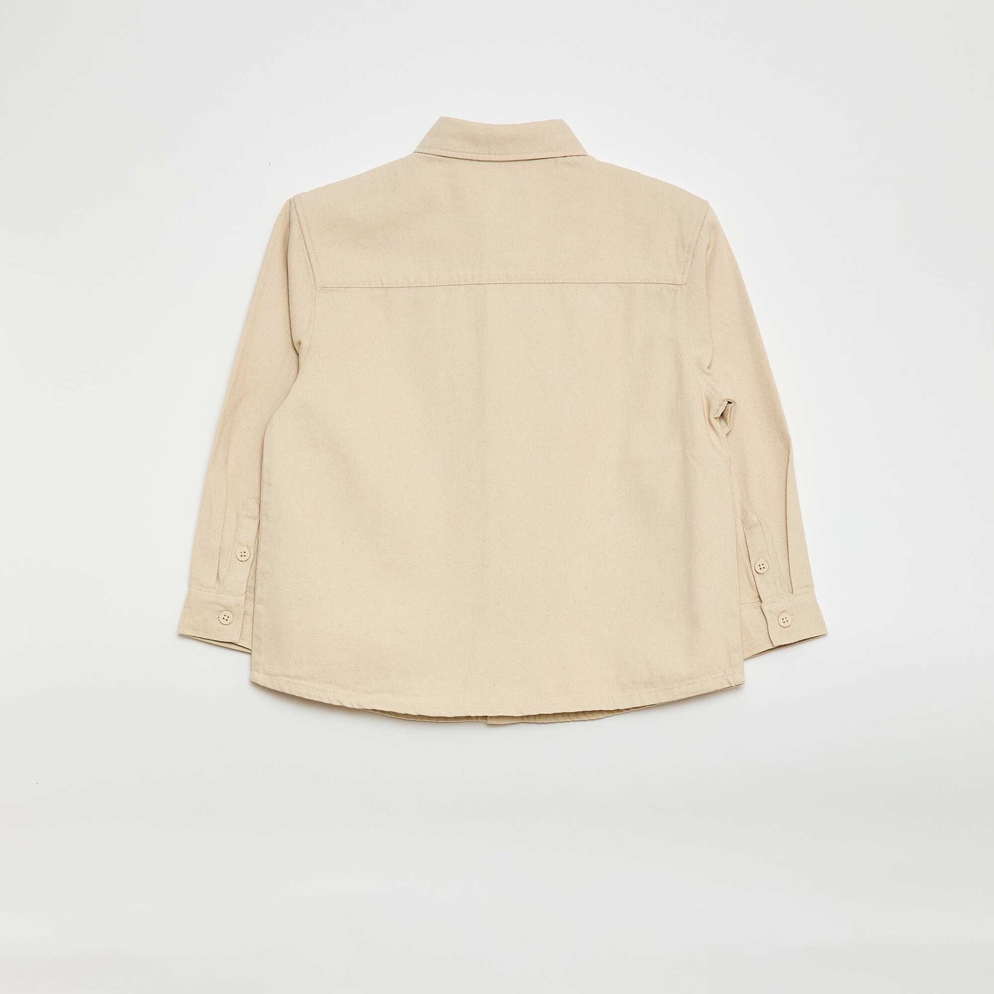 Camisa de twill con 2 bolsillos de parche en el pecho BLANCO