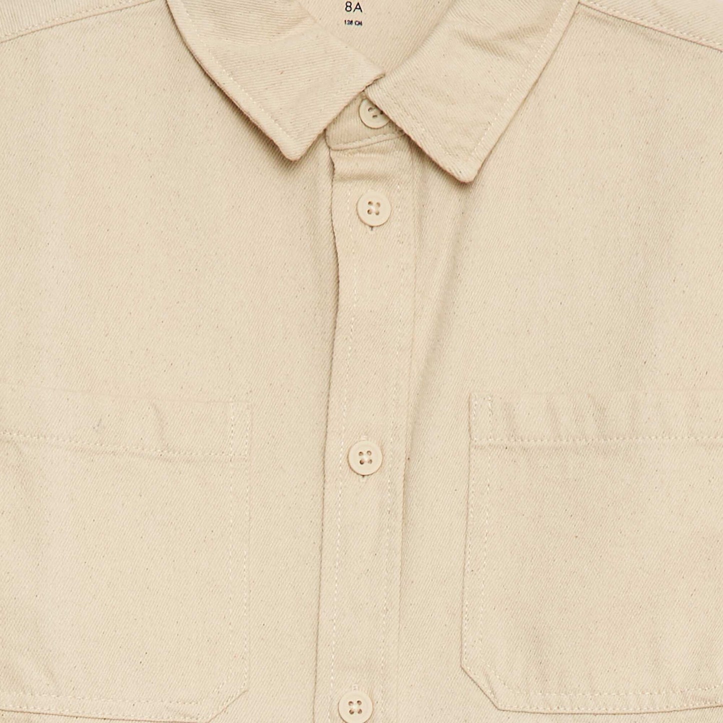 Camisa de twill con 2 bolsillos de parche en el pecho BLANCO