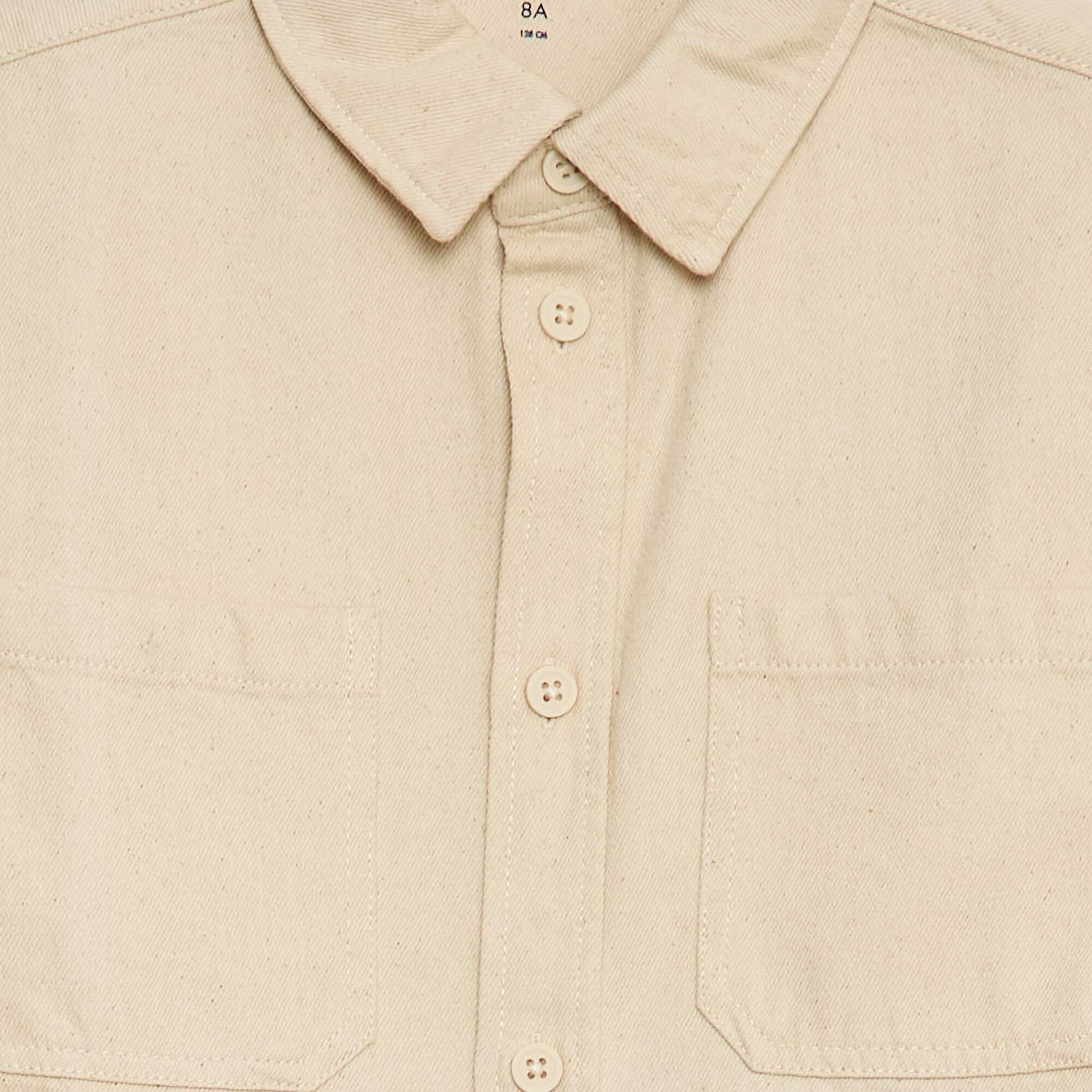 Camisa de twill con 2 bolsillos de parche en el pecho BLANCO