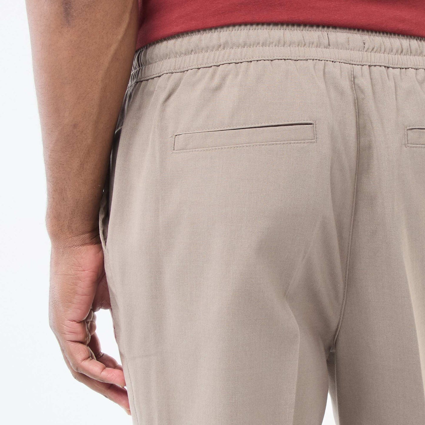 Pantalón estilo 'jogger' liso BEIGE