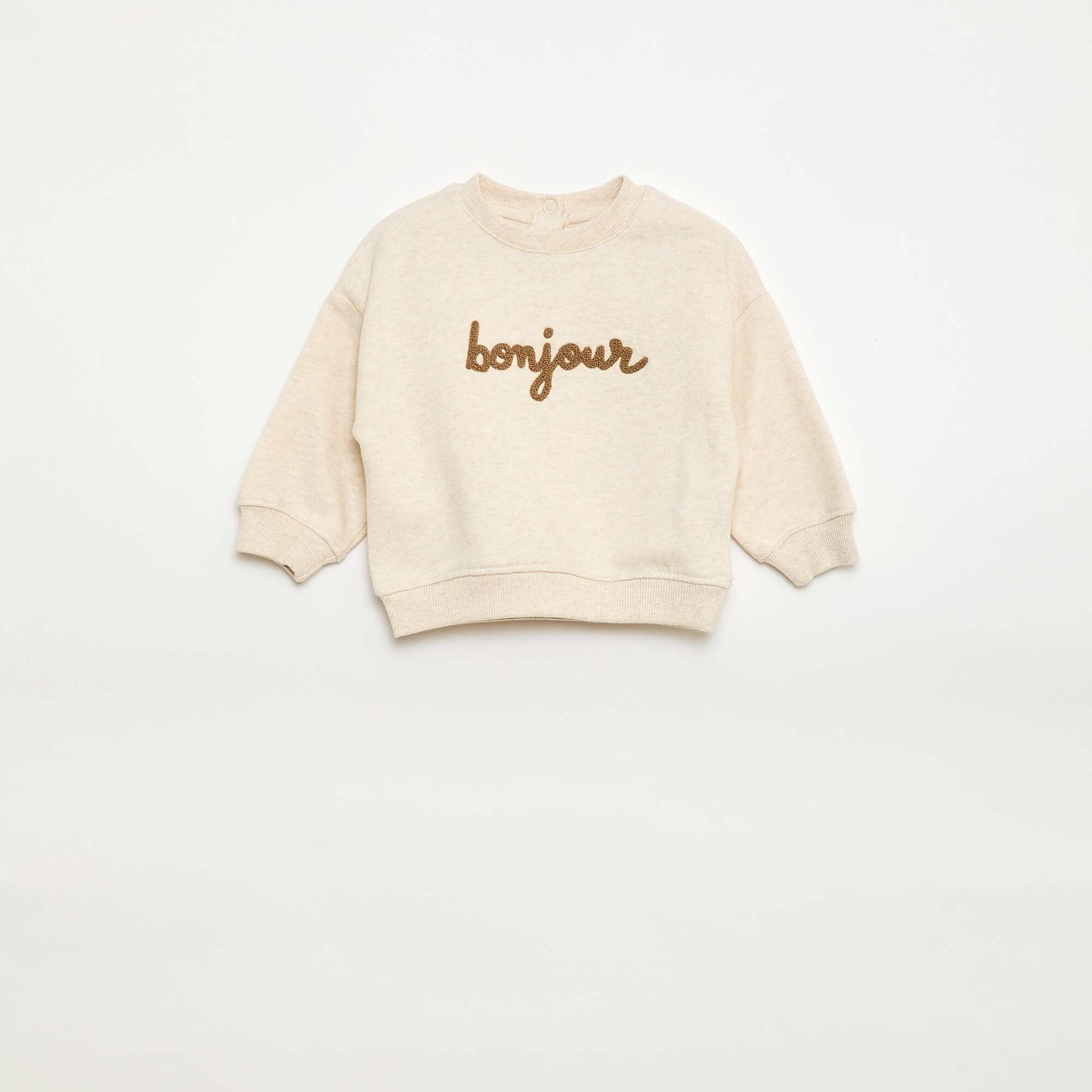 Buzo de felpa con mensaje BEIGE
