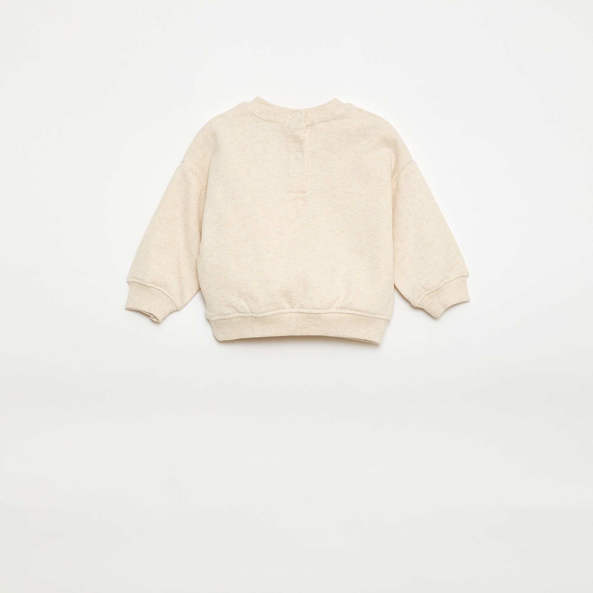 Buzo de felpa con mensaje BEIGE