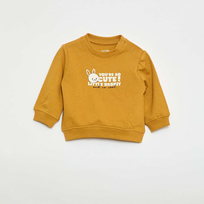 Buzo de felpa ligera con estampado AMARILLO