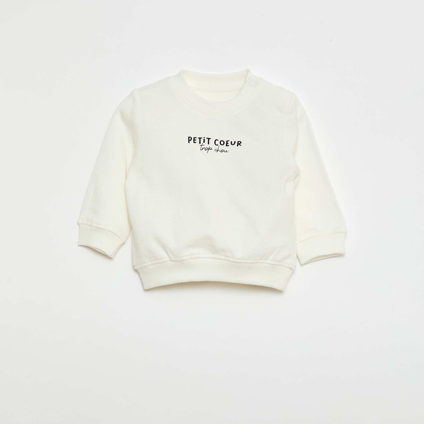 Buzo de felpa ligera estampada BLANCO