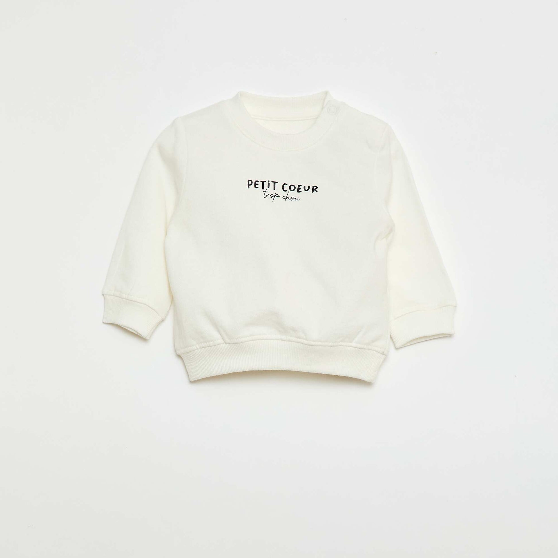 Buzo de felpa ligera estampada BLANCO