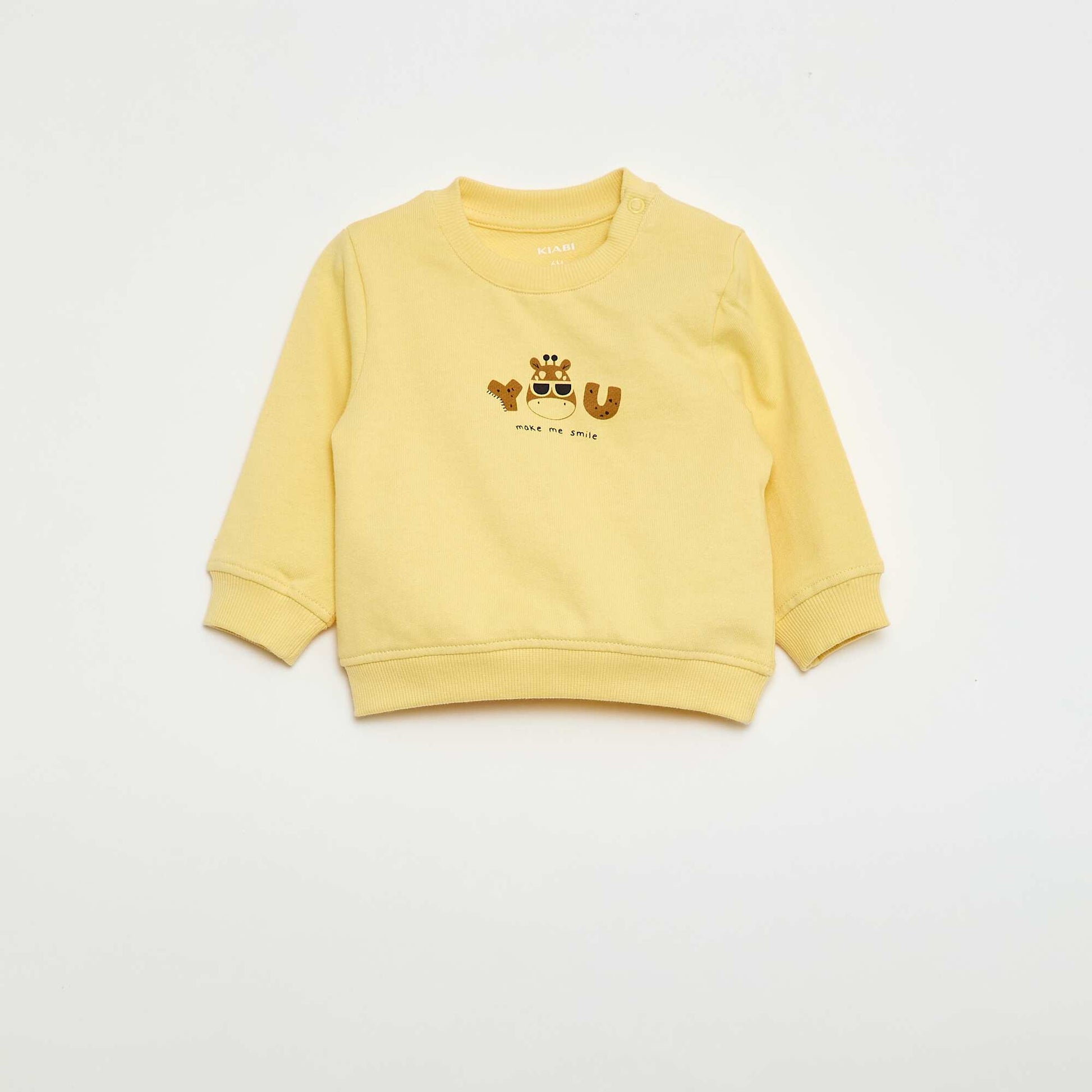 Buzo de felpa ligera estampada AMARILLO