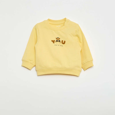 Buzo de felpa ligera estampada AMARILLO
