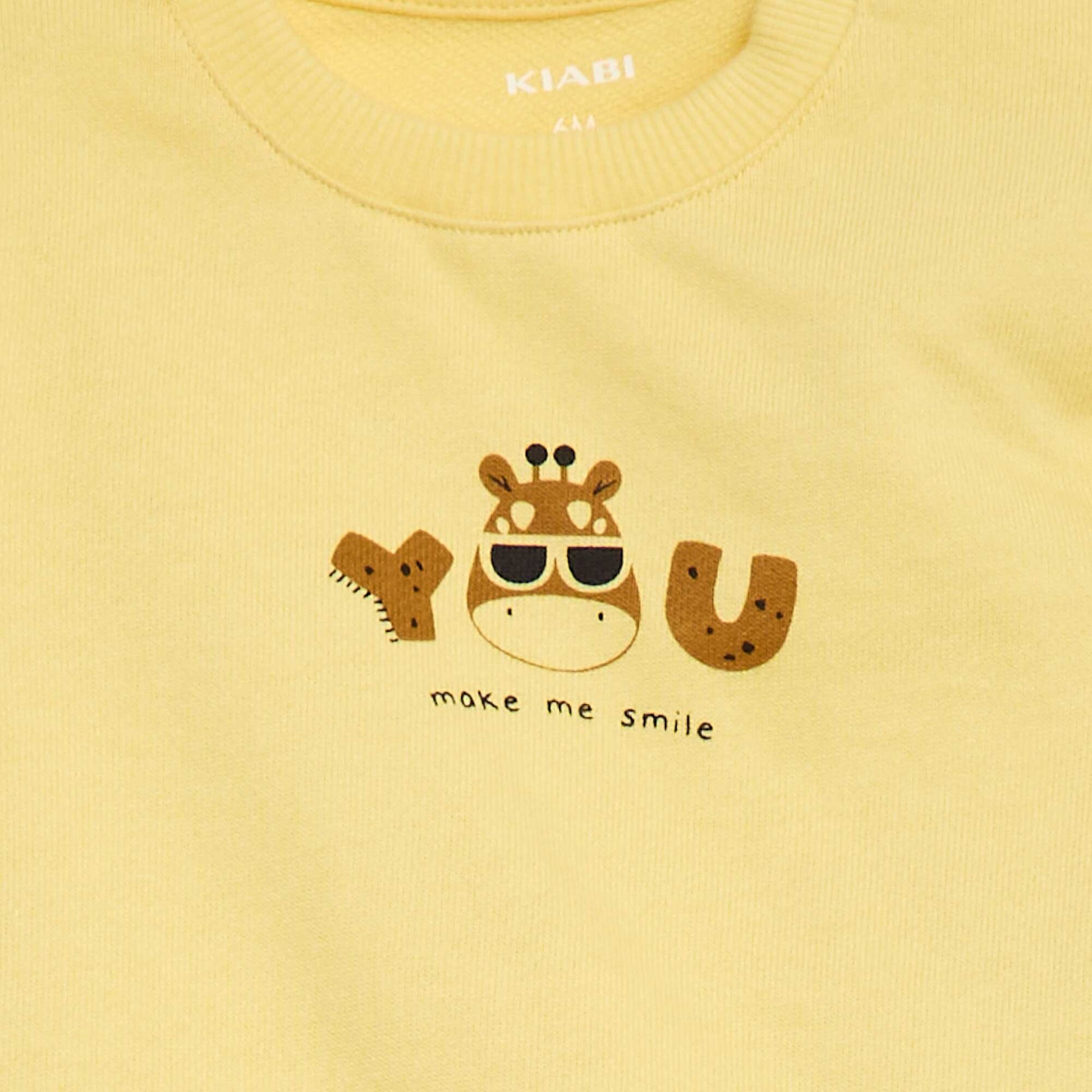 Buzo de felpa ligera estampada AMARILLO