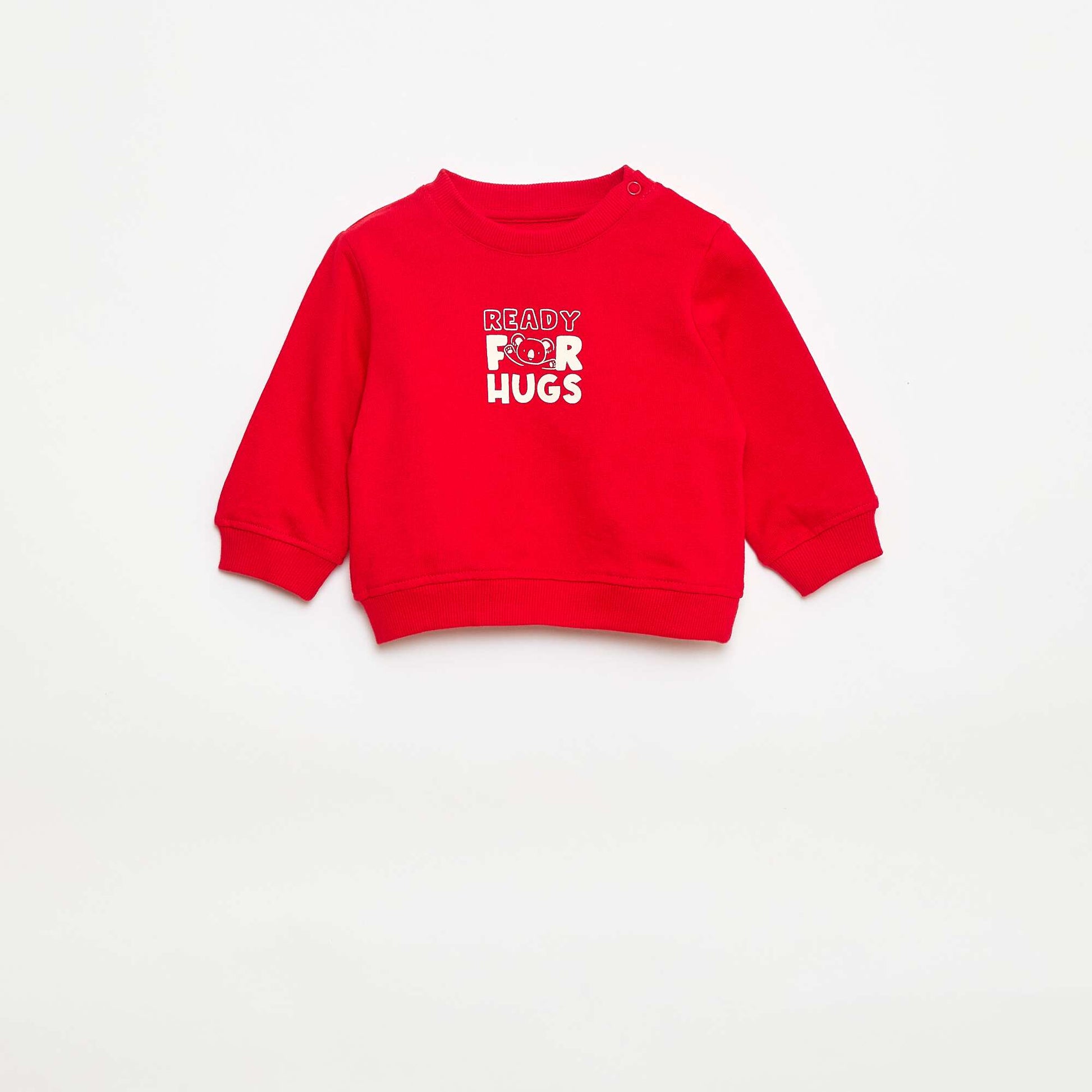 Buzo de felpa ligera estampada ROJO