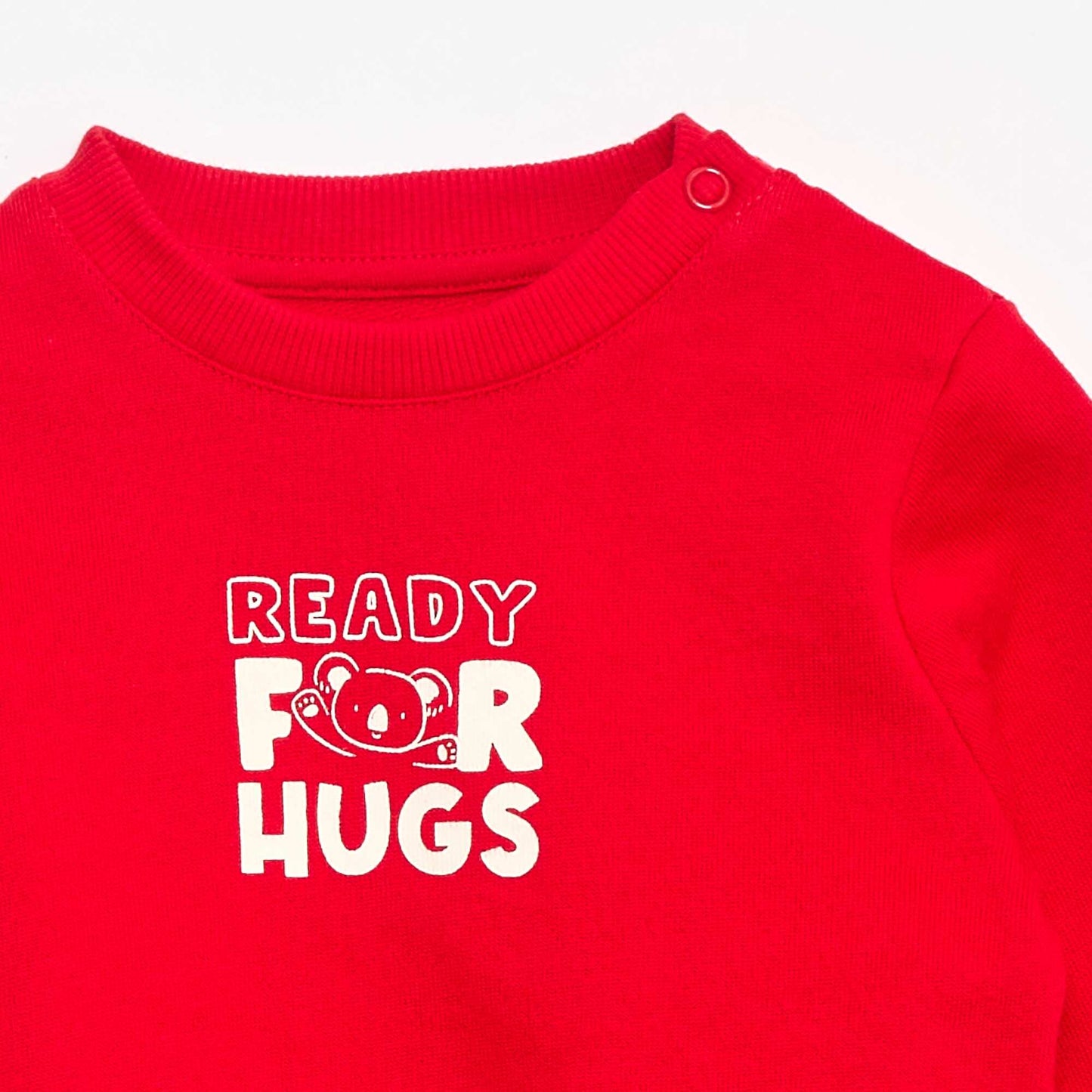 Buzo de felpa ligera estampada ROJO