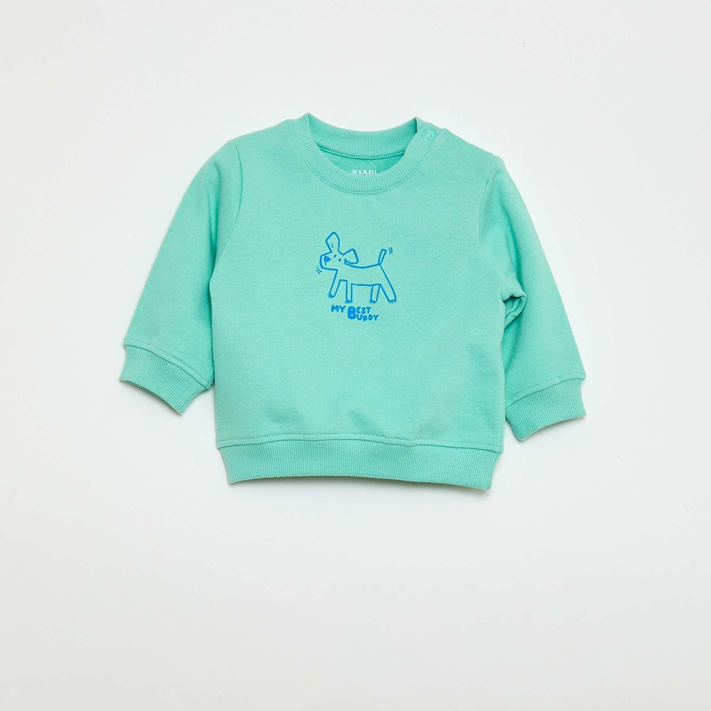 Buzo de felpa ligera estampada VERDE
