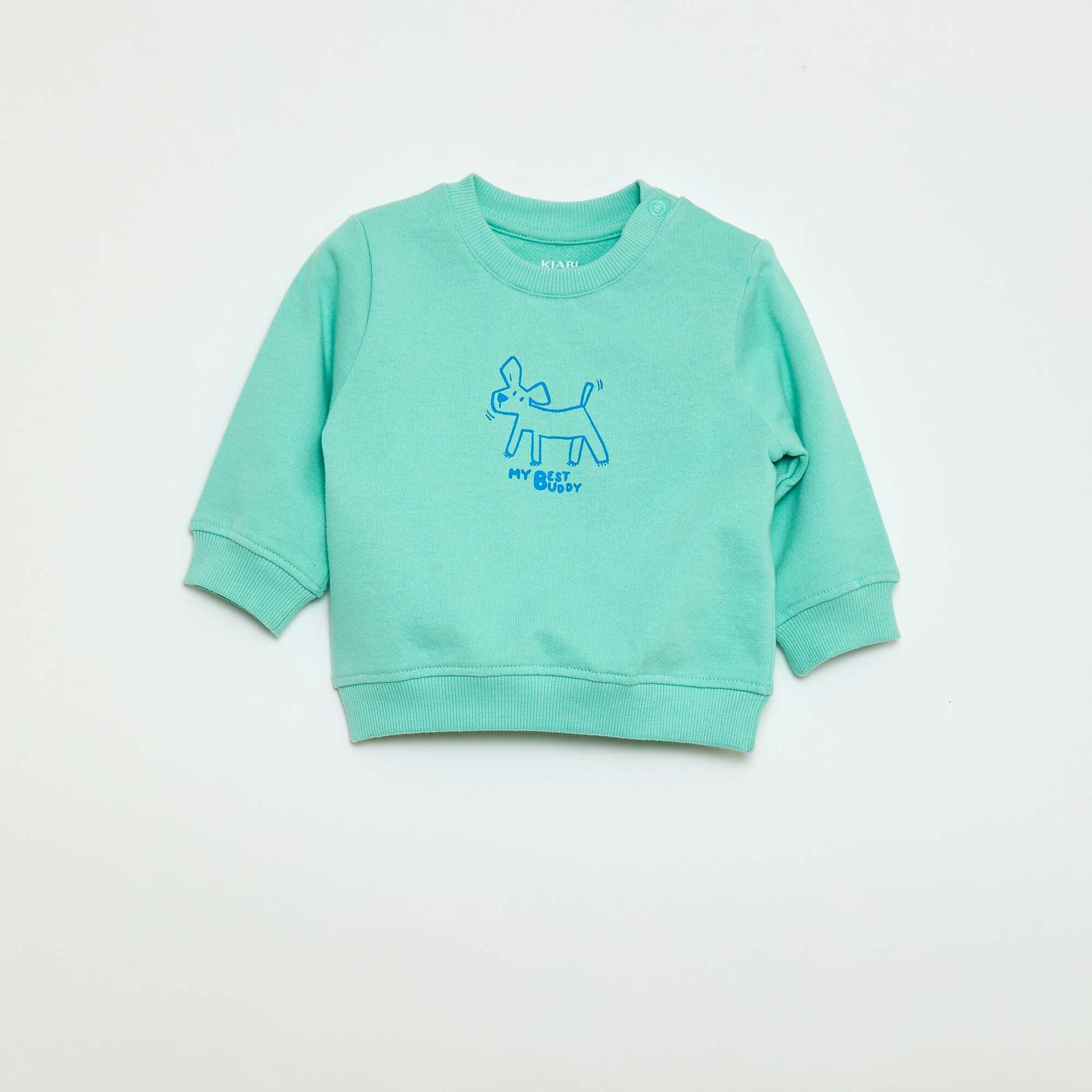 Buzo de felpa ligera estampada VERDE