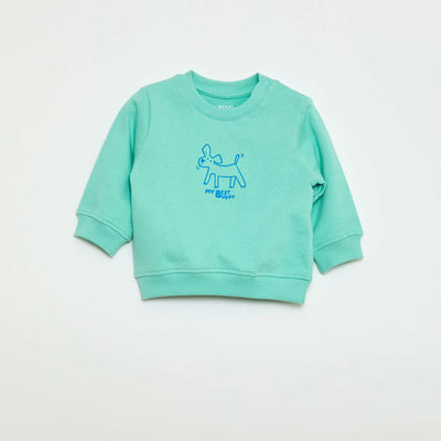 Buzo de felpa ligera estampada VERDE