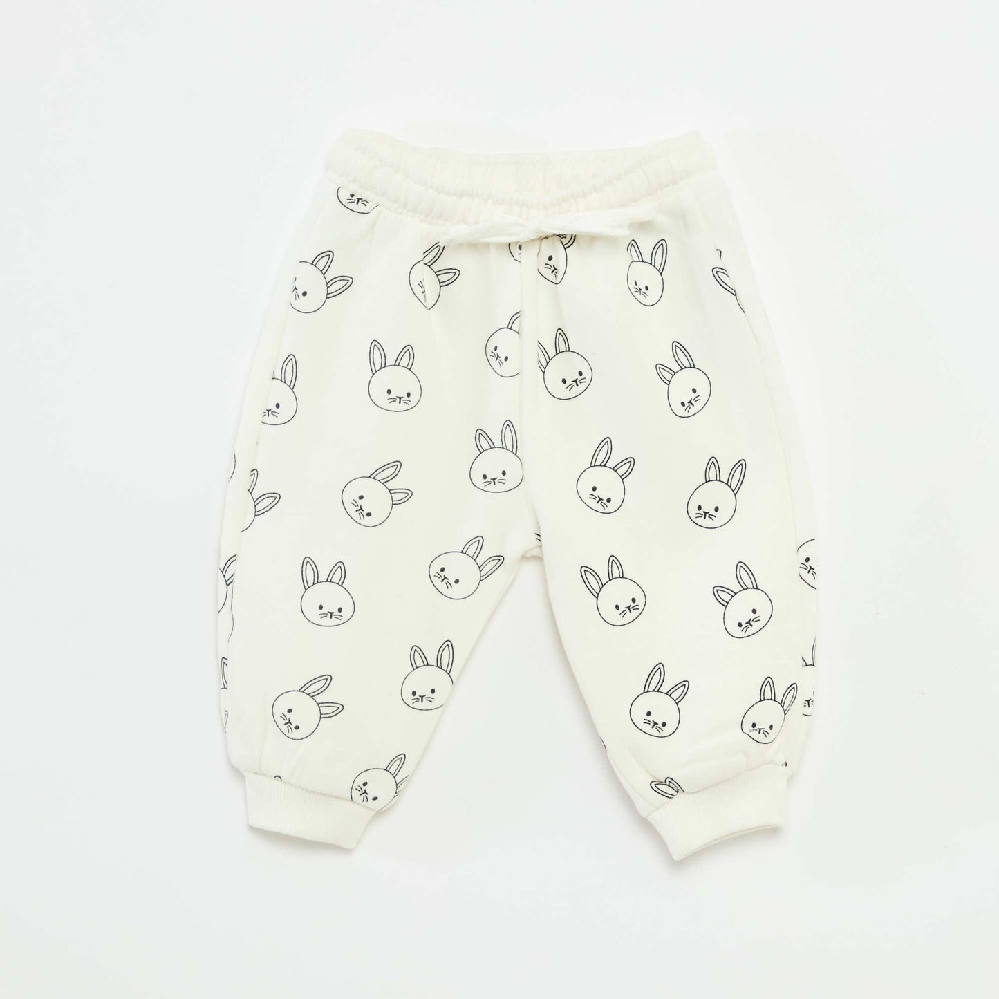 Pantalón de chándal de felpa con bolsillo canguro y orejas de fantasía BLANCO