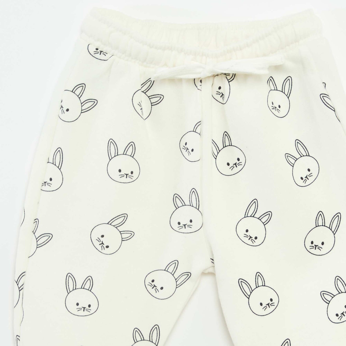 Pantalón de chándal de felpa con bolsillo canguro y orejas de fantasía BLANCO