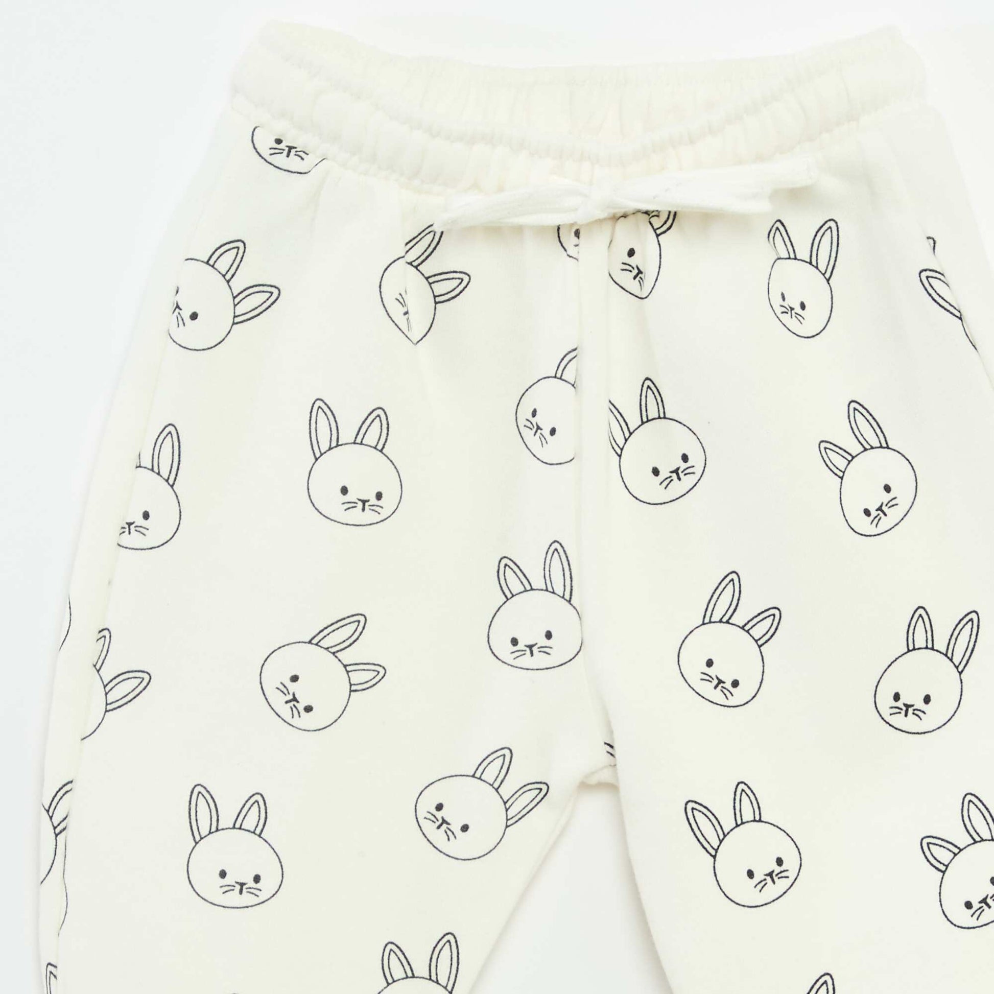 Pantalón de chándal de felpa con bolsillo canguro y orejas de fantasía BLANCO