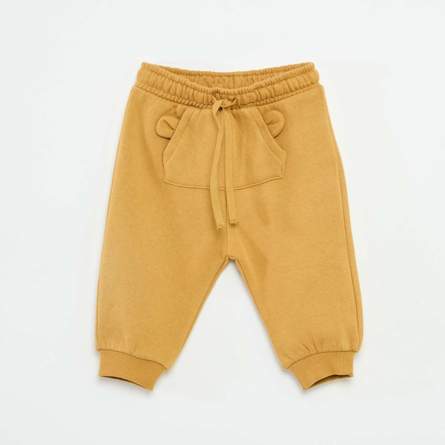 Pantalón de chándal de felpa con bolsillo tipo canguro y orejas fantasía BEIGE