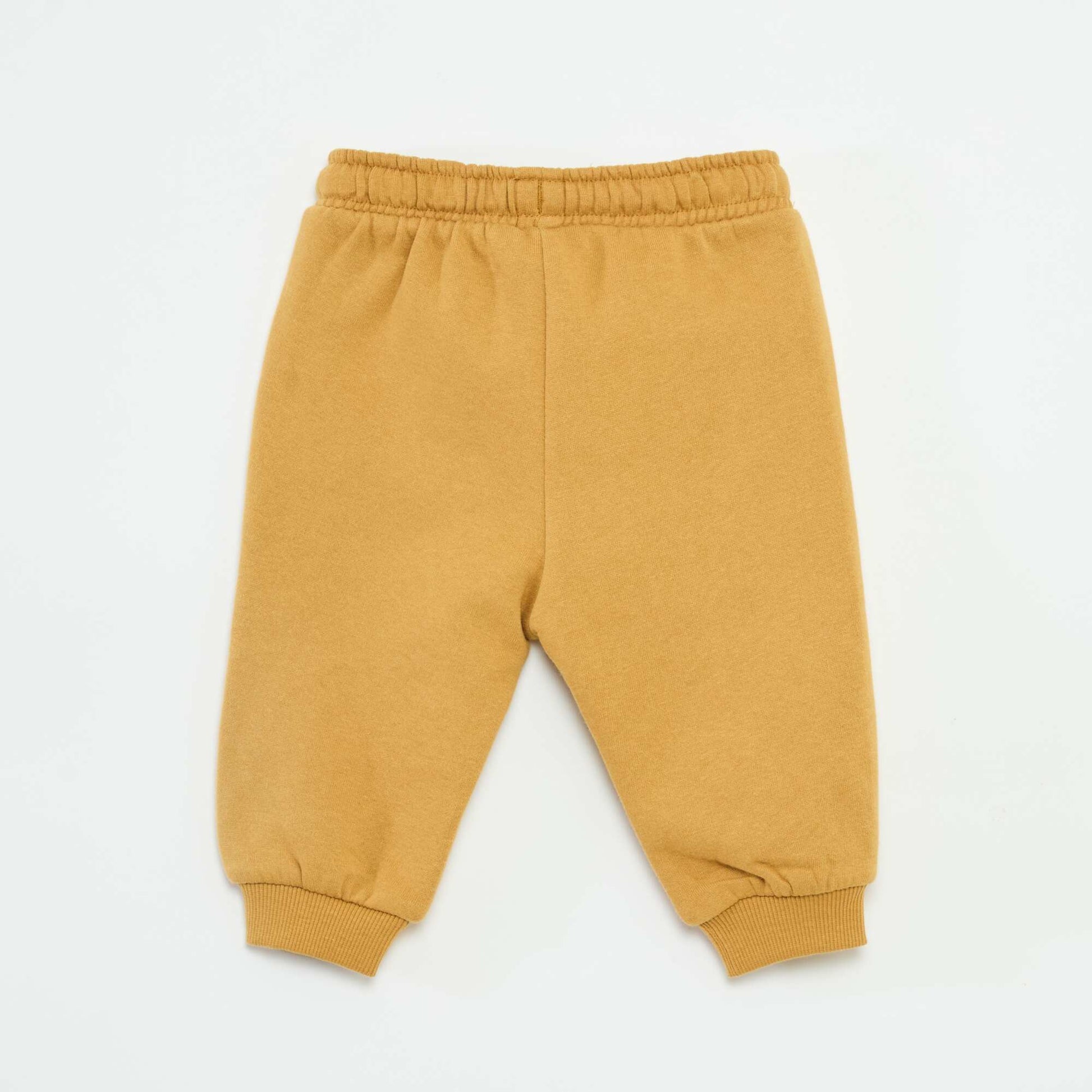 Pantalón de chándal de felpa con bolsillo tipo canguro y orejas fantasía BEIGE
