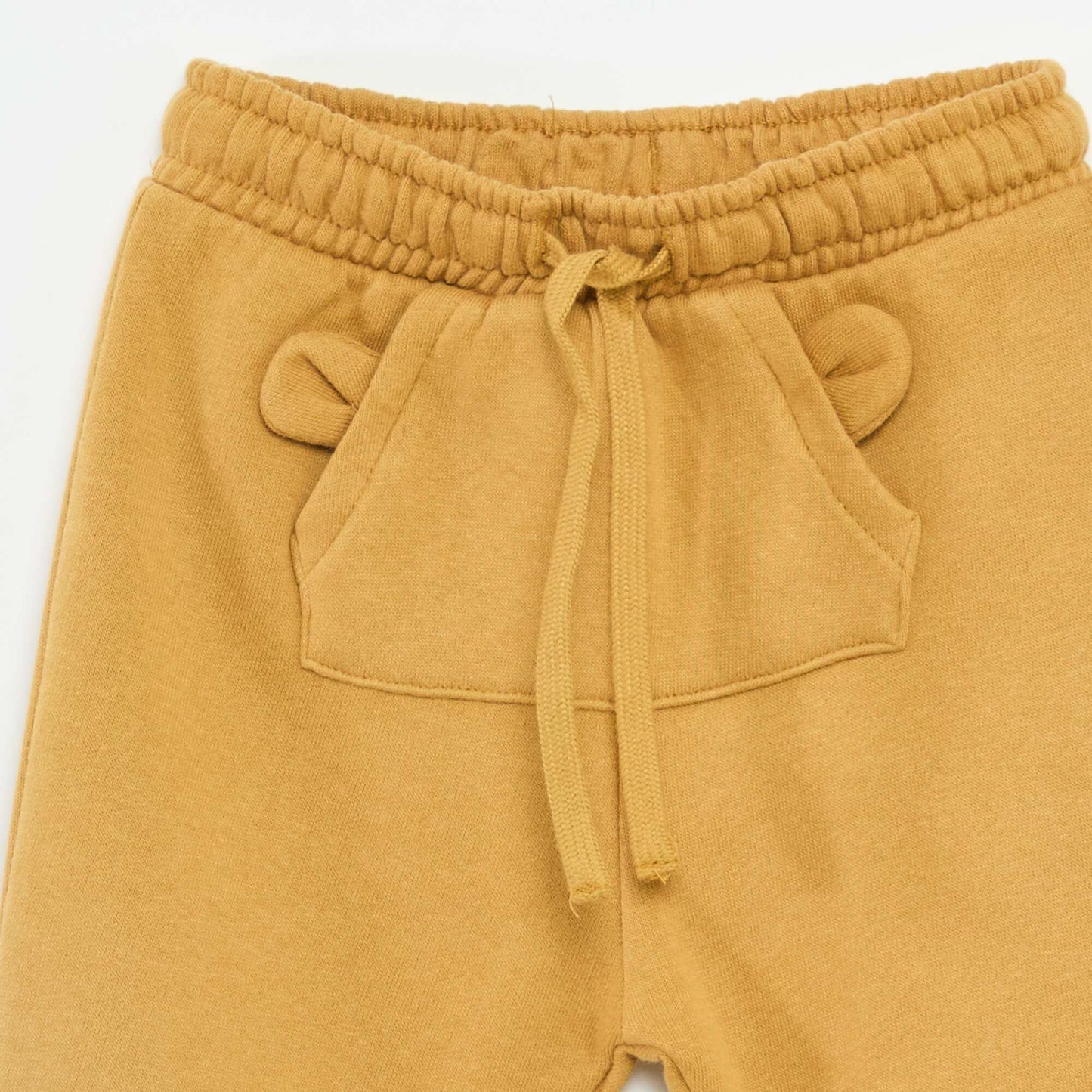 Pantalón de chándal de felpa con bolsillo tipo canguro y orejas fantasía BEIGE